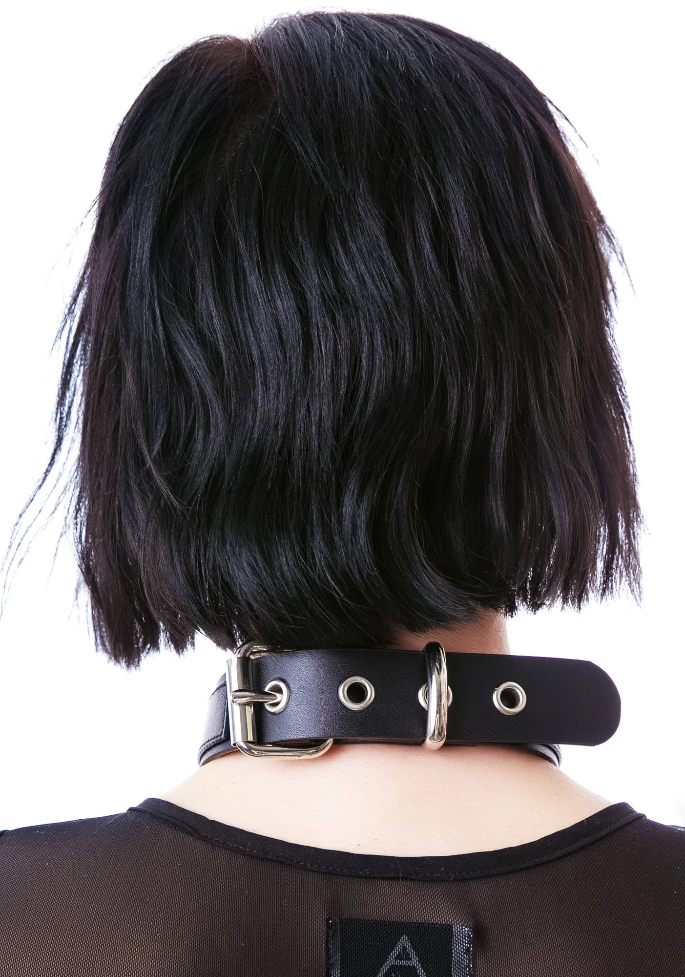 Saddle Stud O Ring Choker - White - Image 8