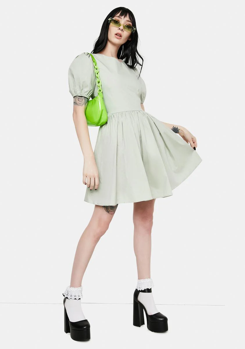 Sage Lara Puff Sleeve Mini Dress - Image 3