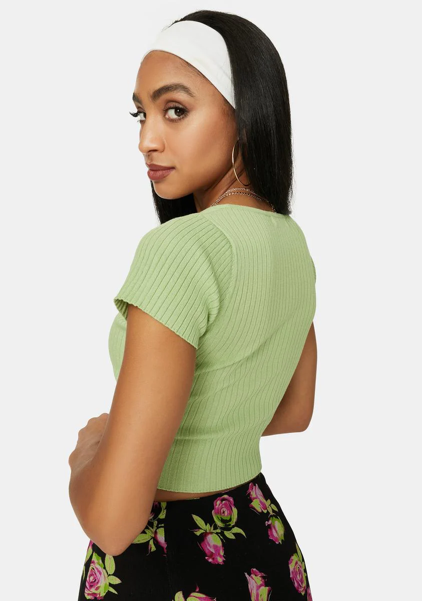 Sage Make Your Choice Crop Top - Image 4