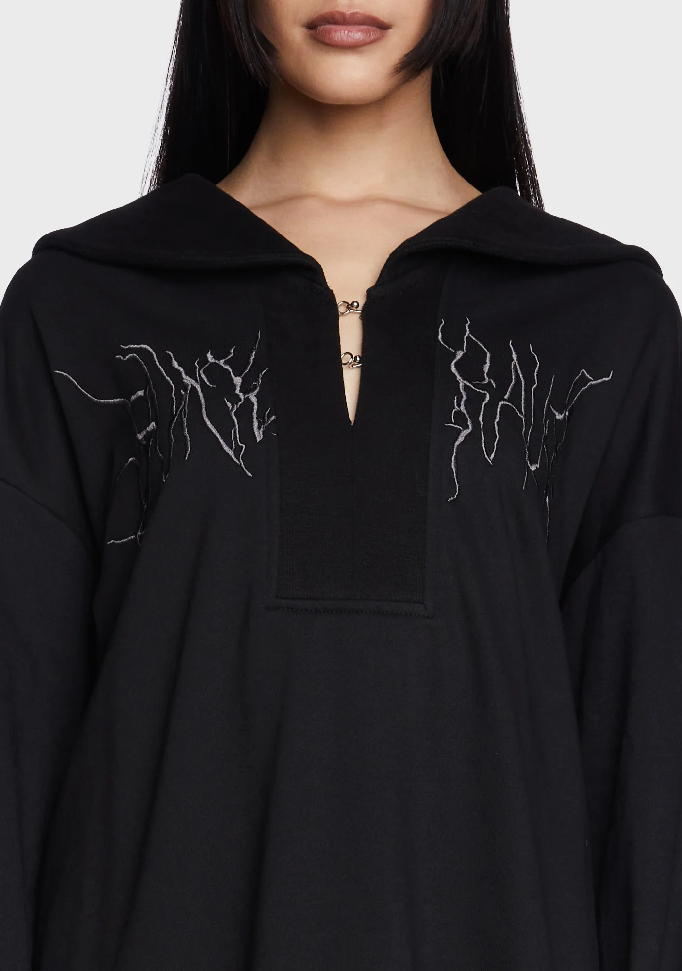 Sailor Neck Mid Thick Pullover Sweatshirt - Image 2