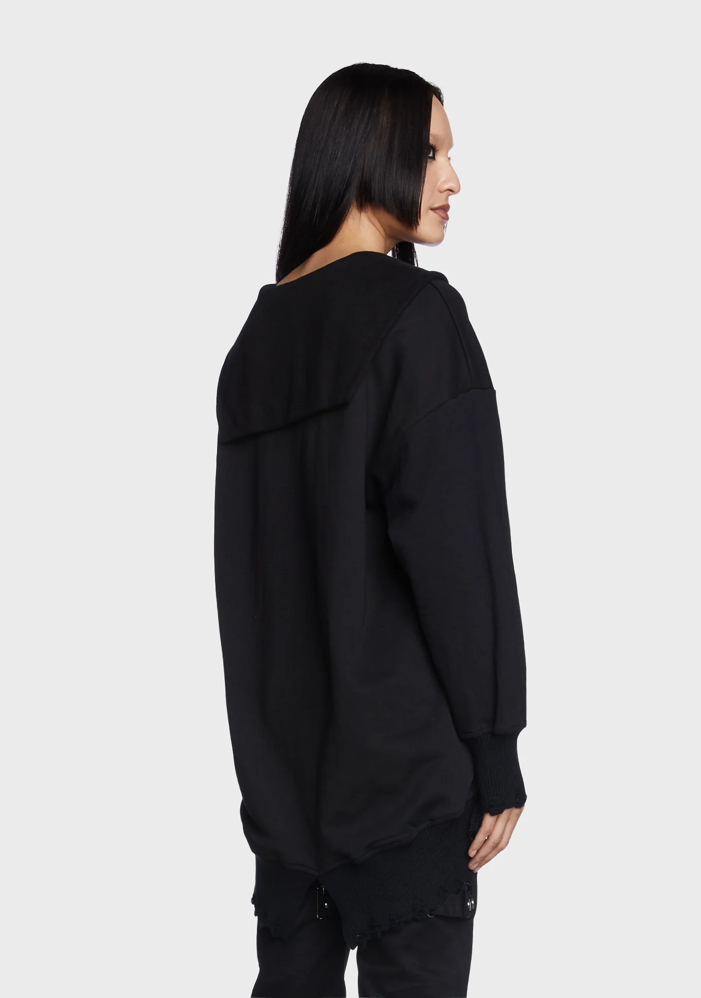 Sailor Neck Mid Thick Pullover Sweatshirt - Image 3