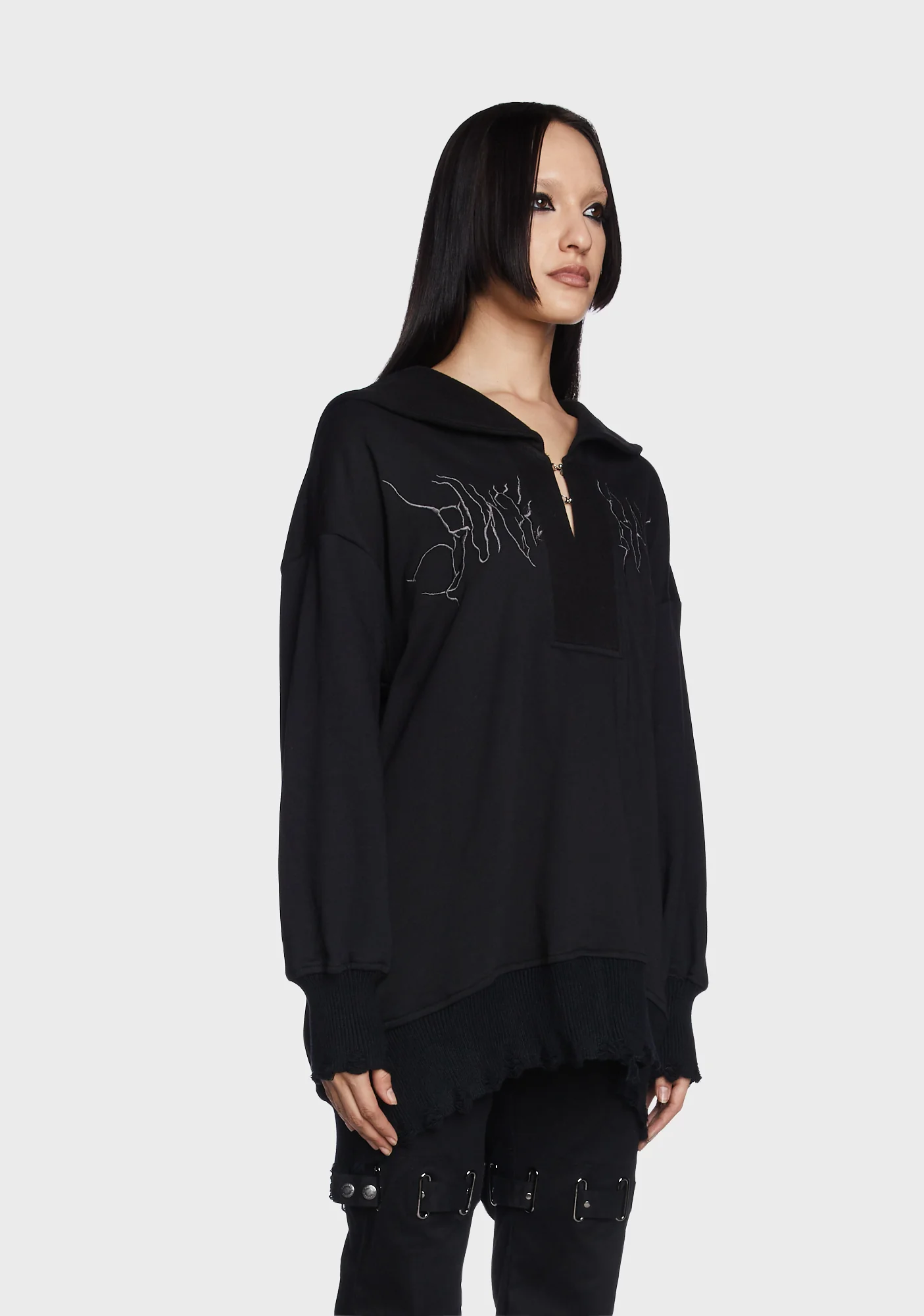 Sailor Neck Mid Thick Pullover Sweatshirt - Image 4