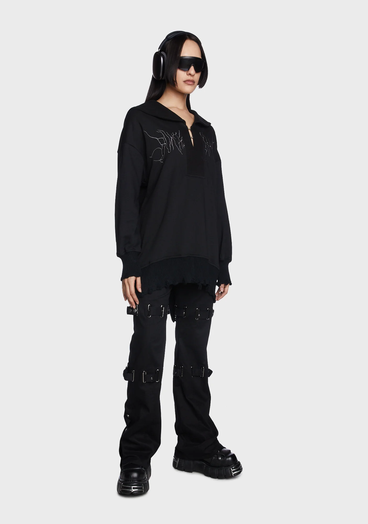Sailor Neck Mid Thick Pullover Sweatshirt - Image 5