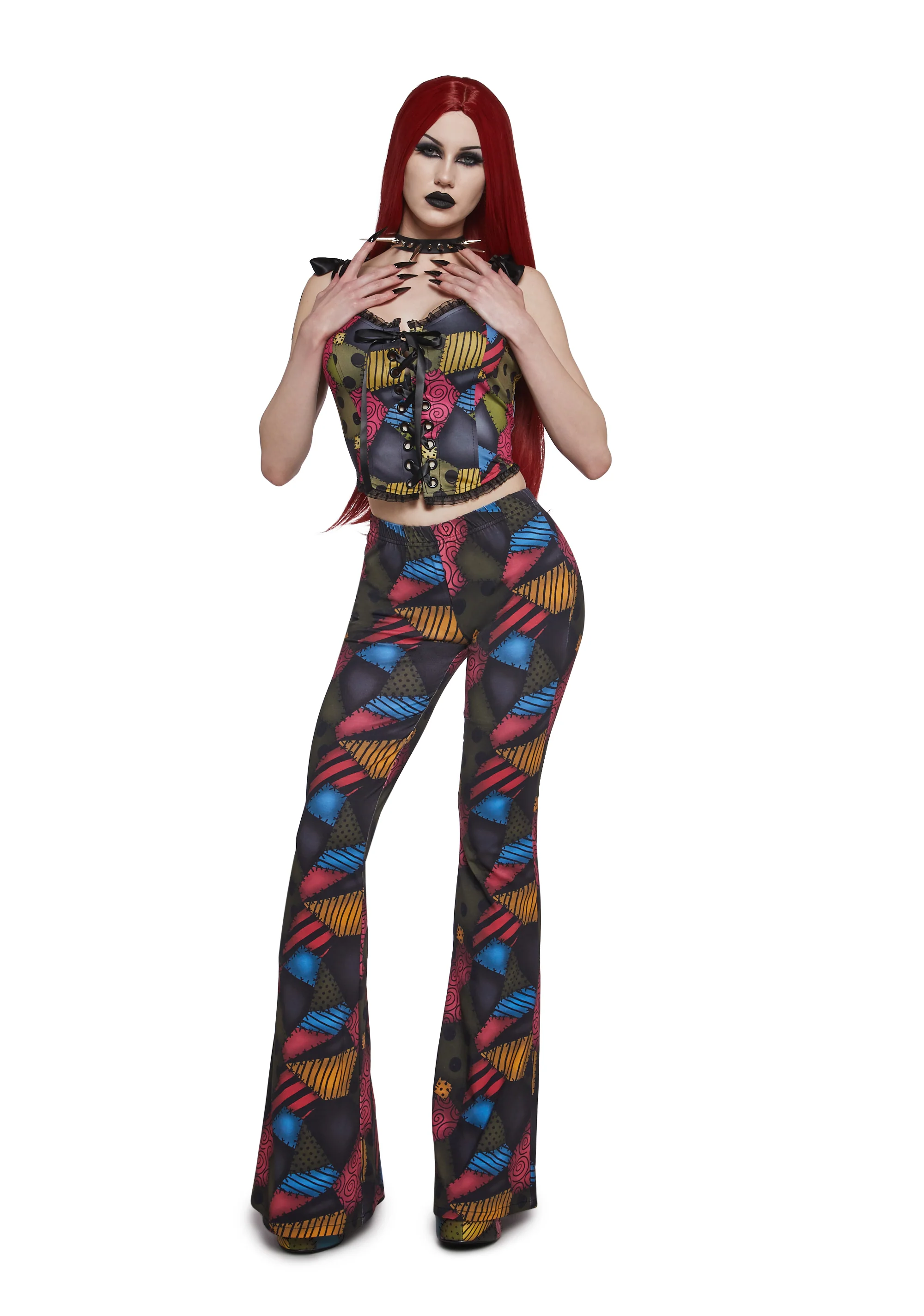 Mismatched Doll Flared Leggings - Image 2