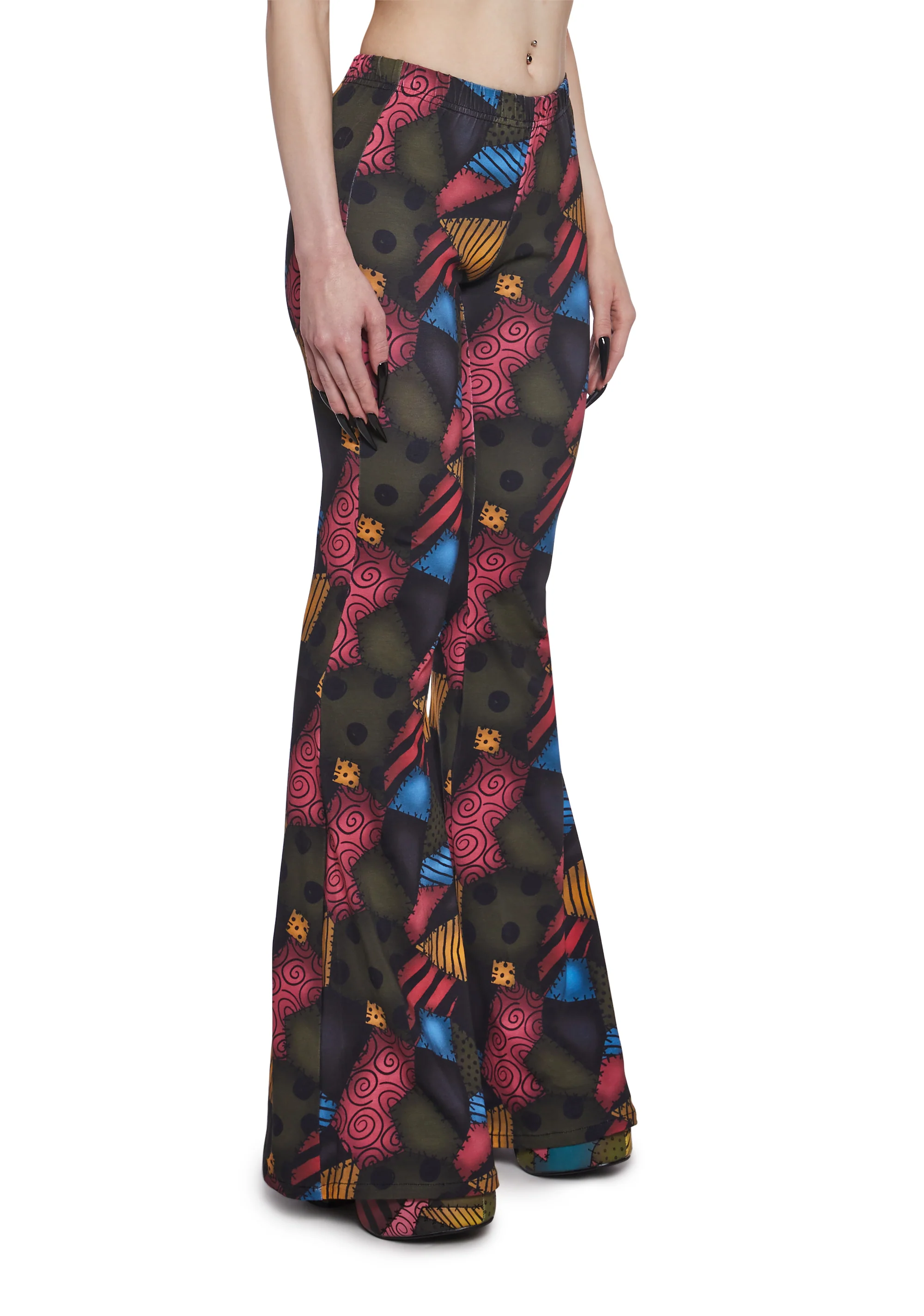 Mismatched Doll Flared Leggings - Image 3