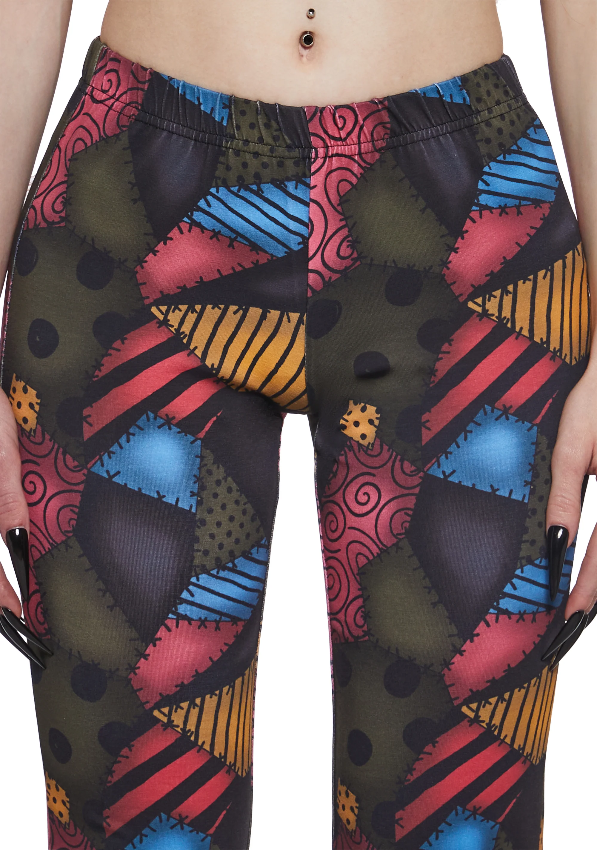 Mismatched Doll Flared Leggings - Image 5