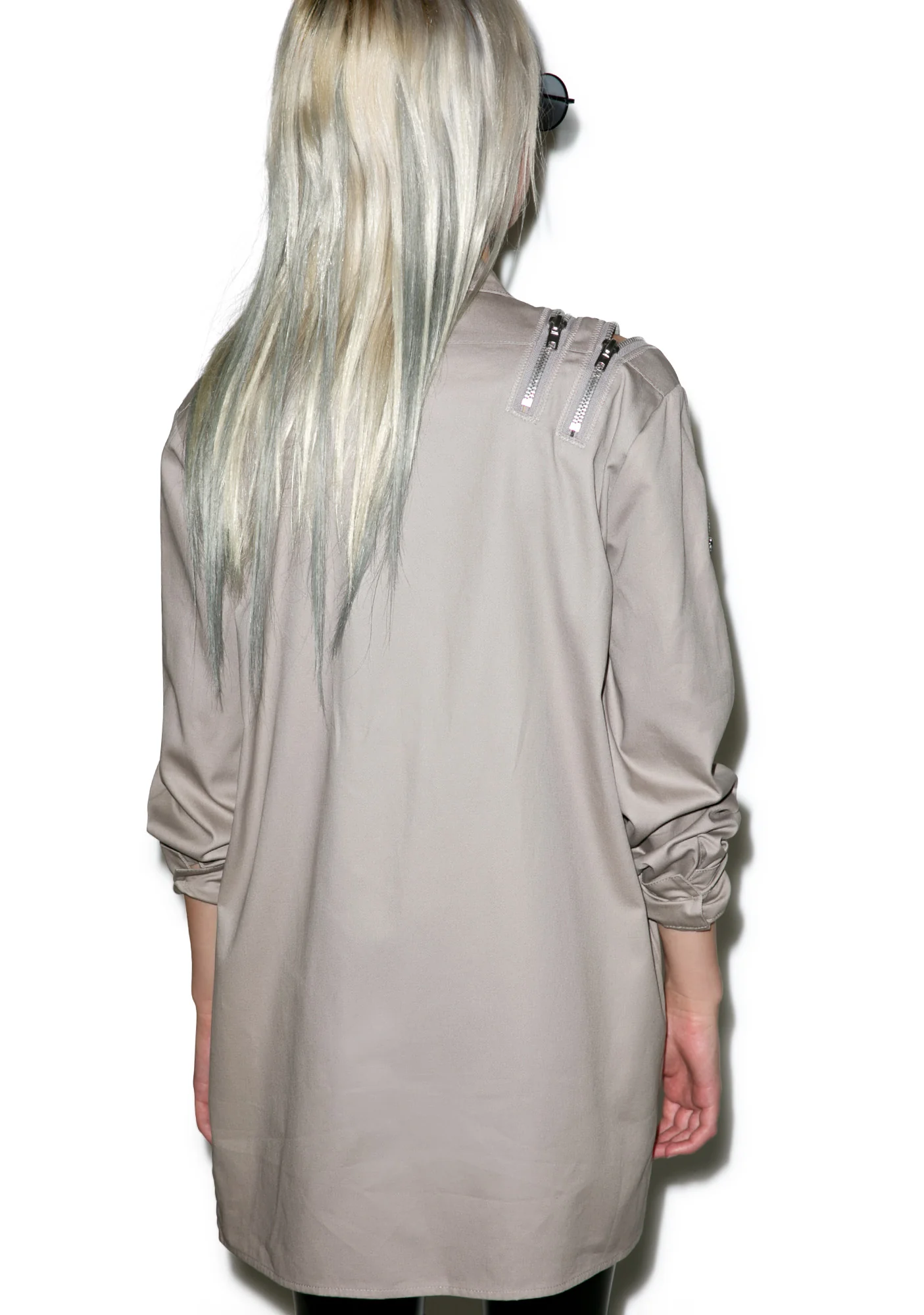 Sandstorm Zipper Head Button Up Top - Image 3