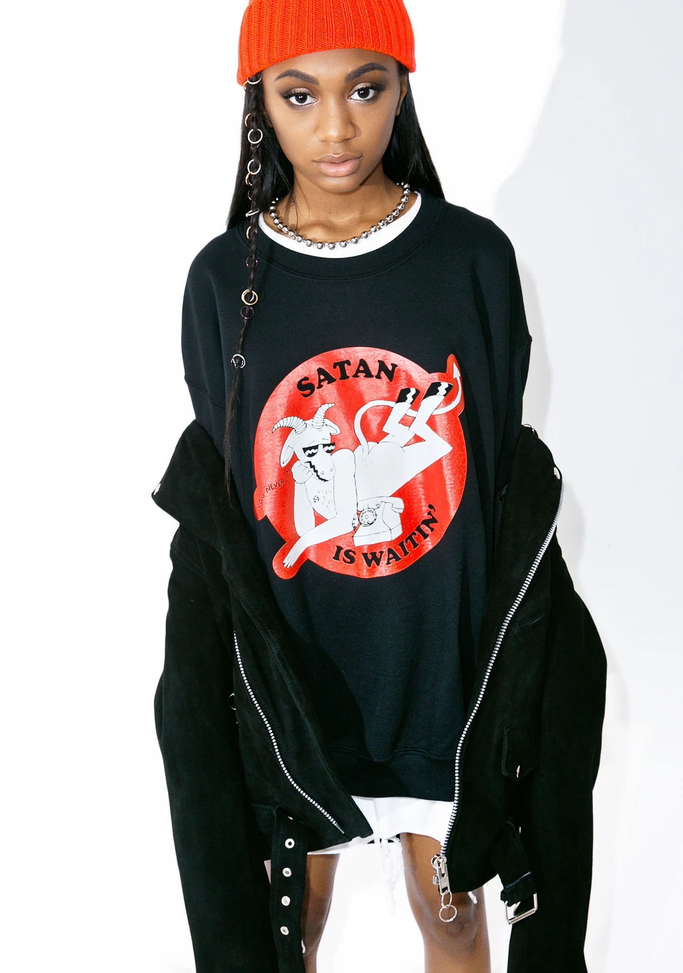 Satan Is Waitin Crewneck - Image 3