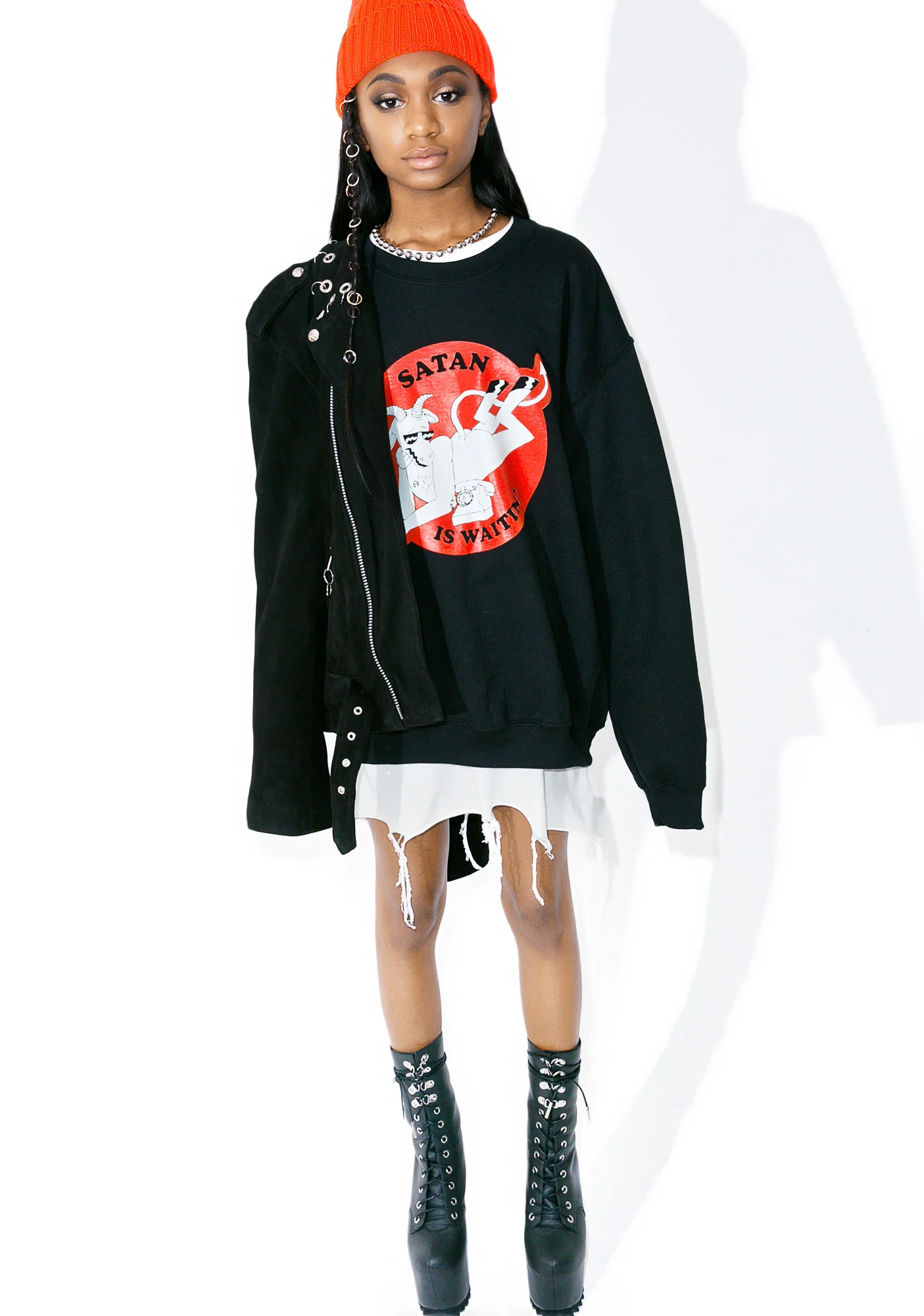 Satan Is Waitin Crewneck - Image 4