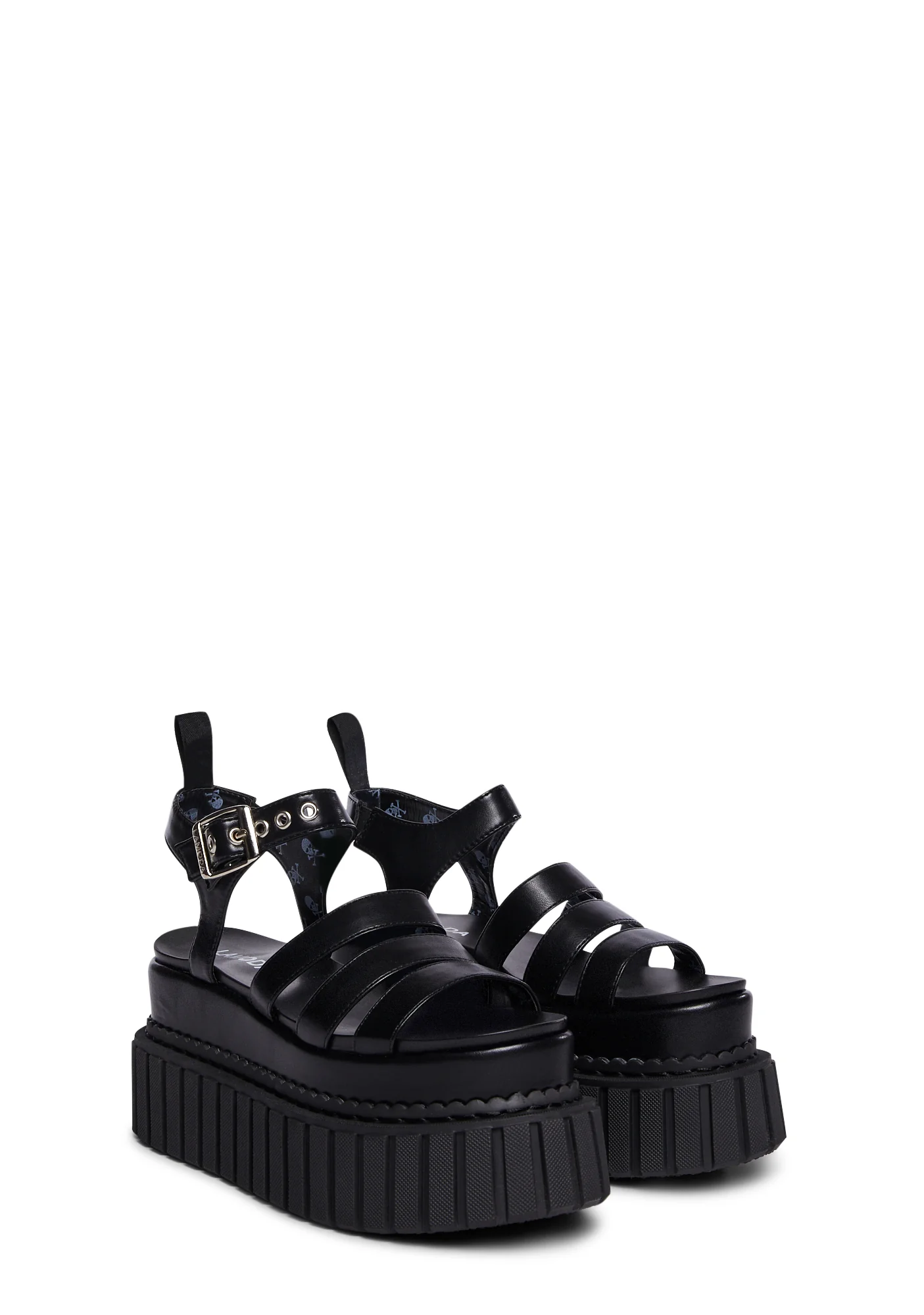 Say It Creeper Wedge Sandals - Black - Image 3