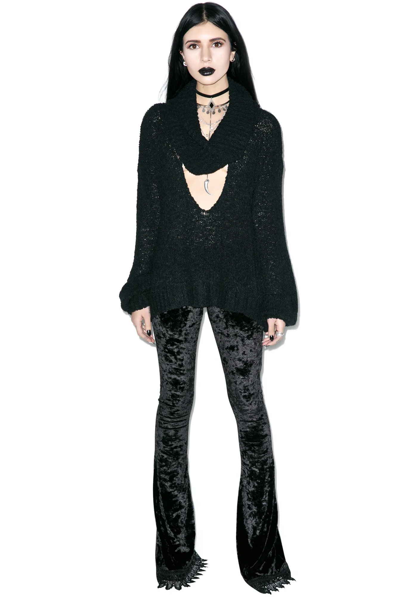 Scandal Knit Crop - Black - Image 2