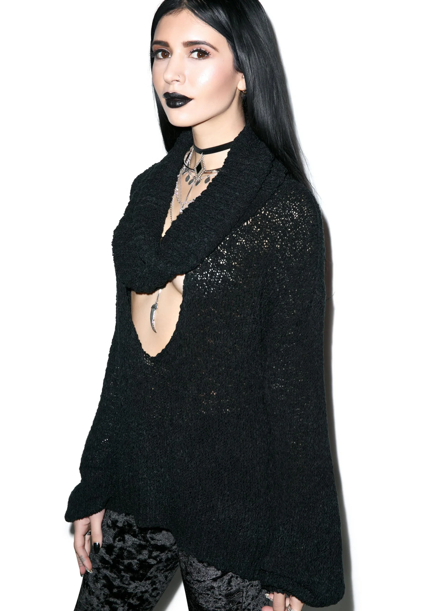 Scandal Knit Crop - Black - Image 4