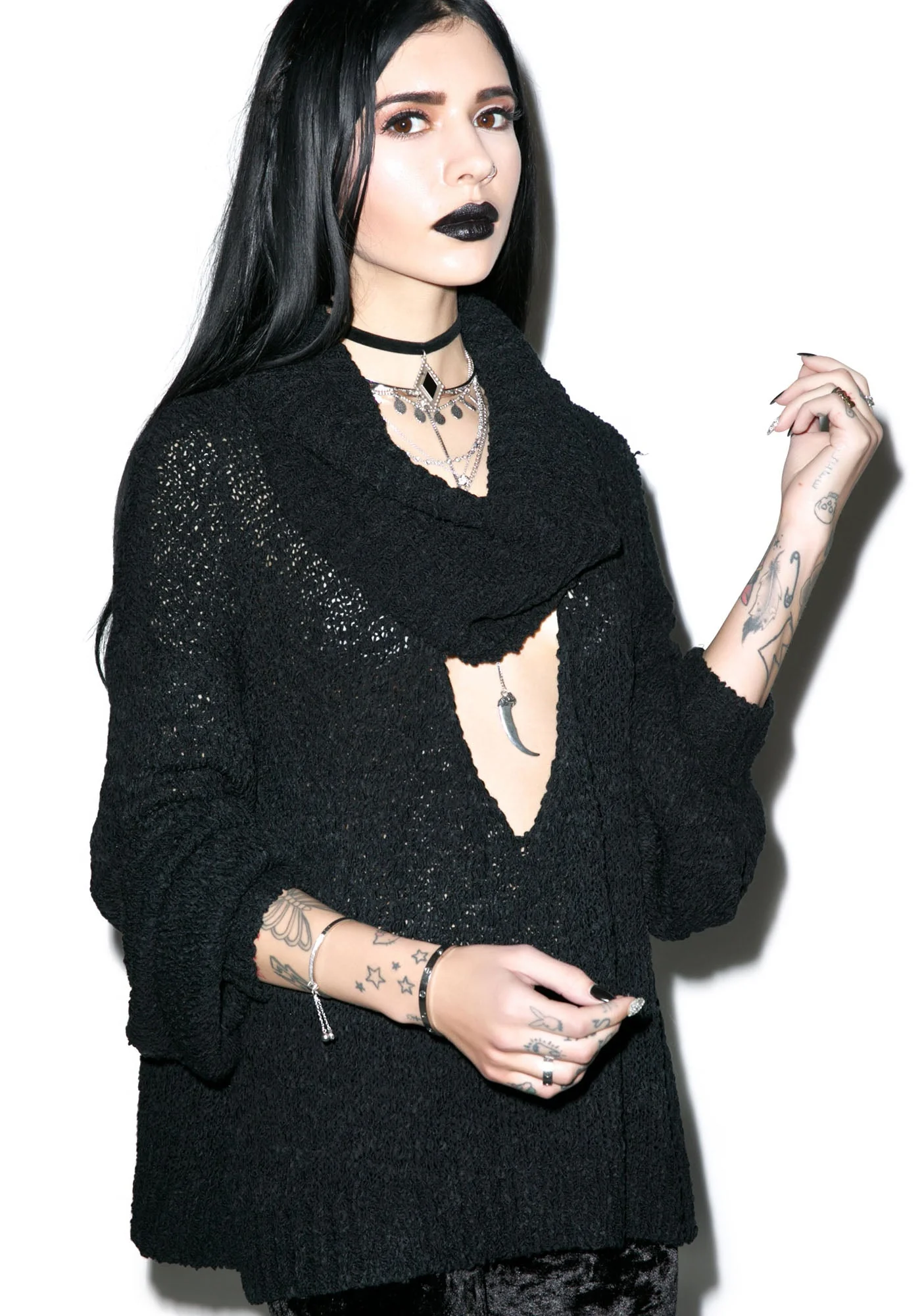 Scandal Knit Crop - Black - Image 5