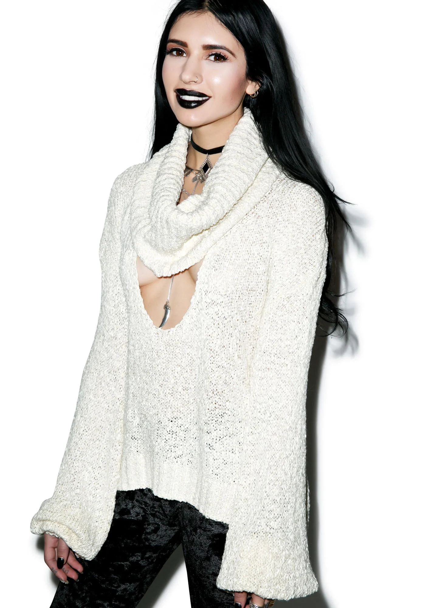 Scandal Knit Crop - Black - Image 7