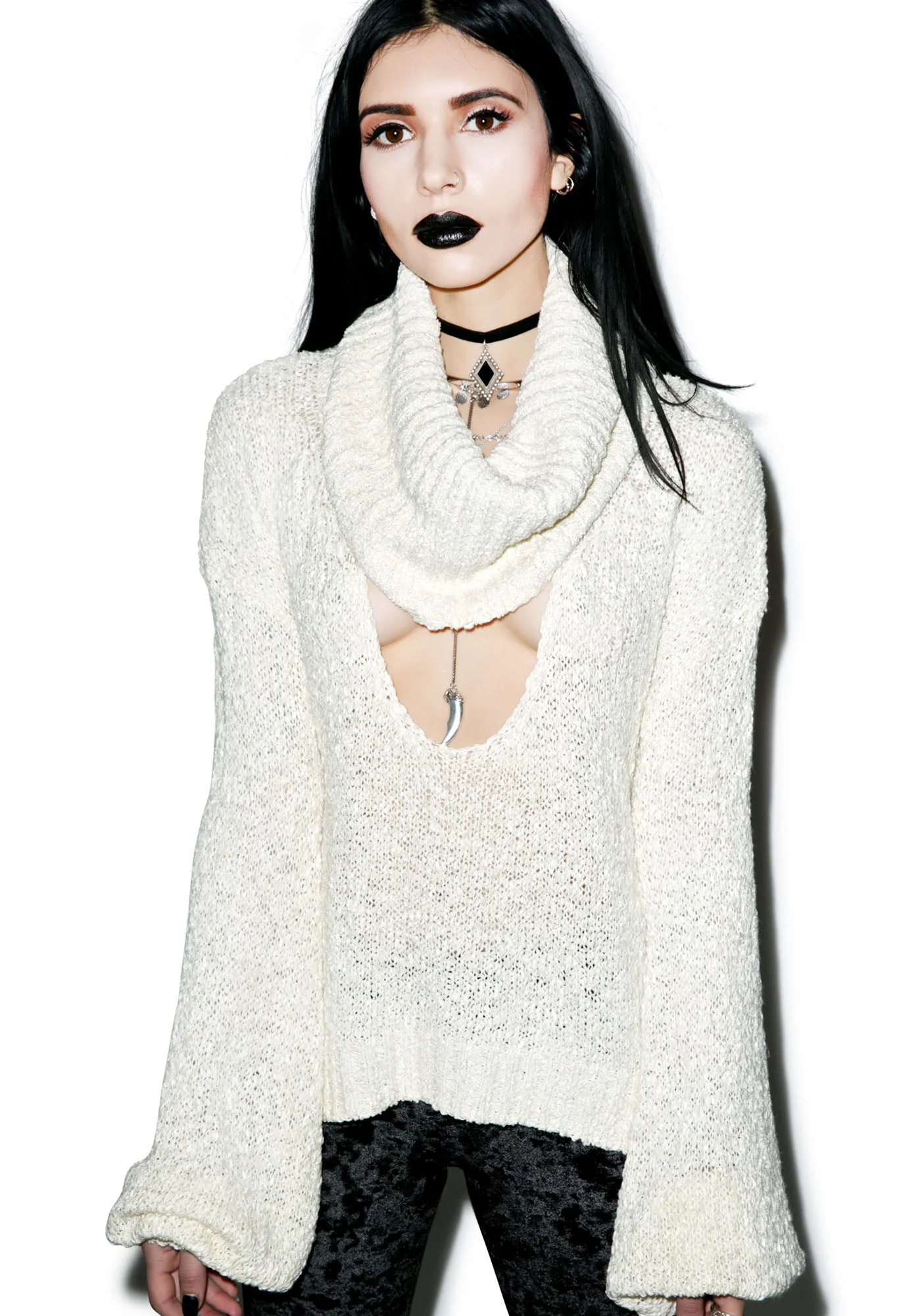 Scandal Knit Crop - Black - Image 9