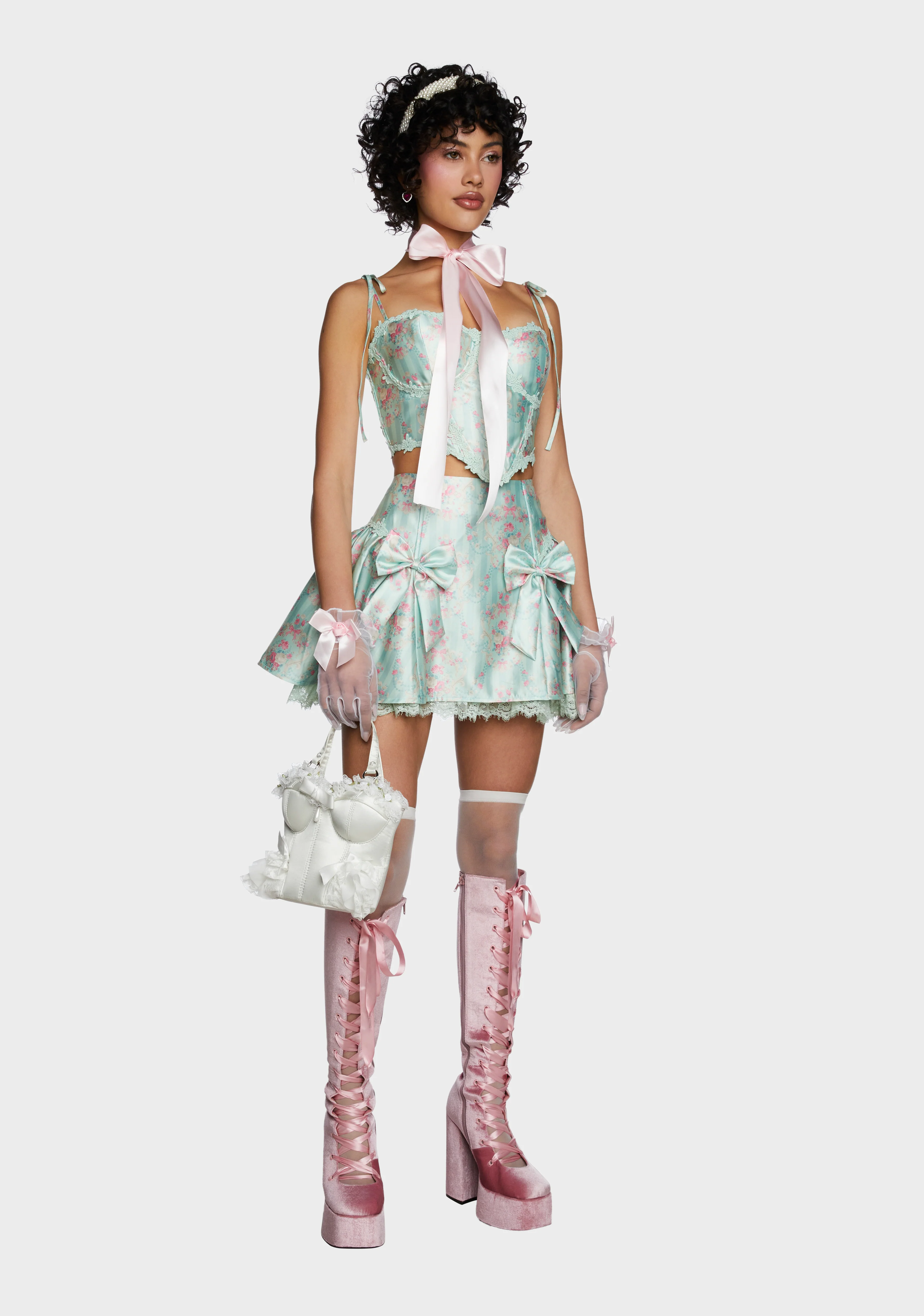 Scandal Sheet Bustier Top - Green - Image 5