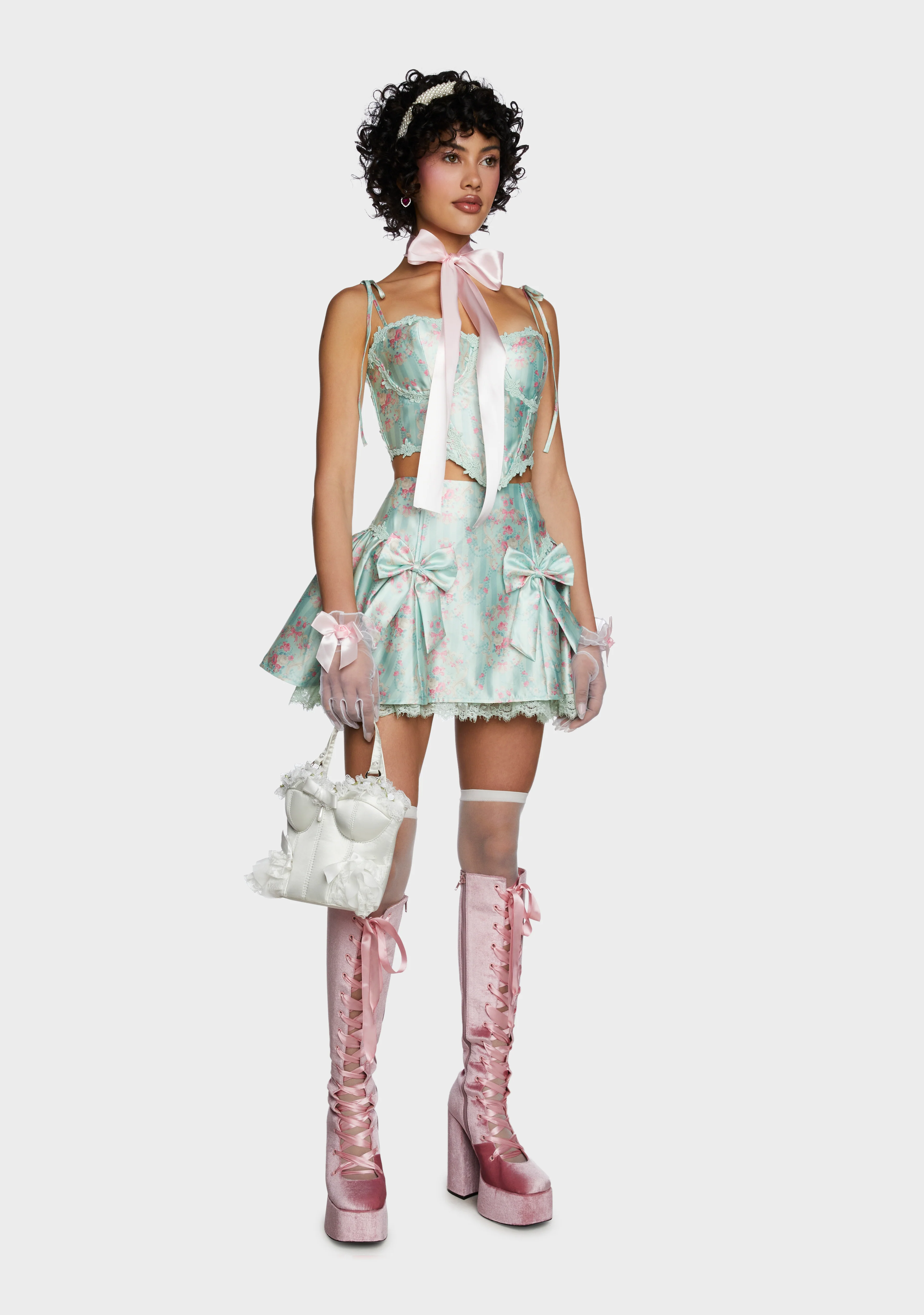 Scandal Sheet Mini Skirt - Green - Image 3