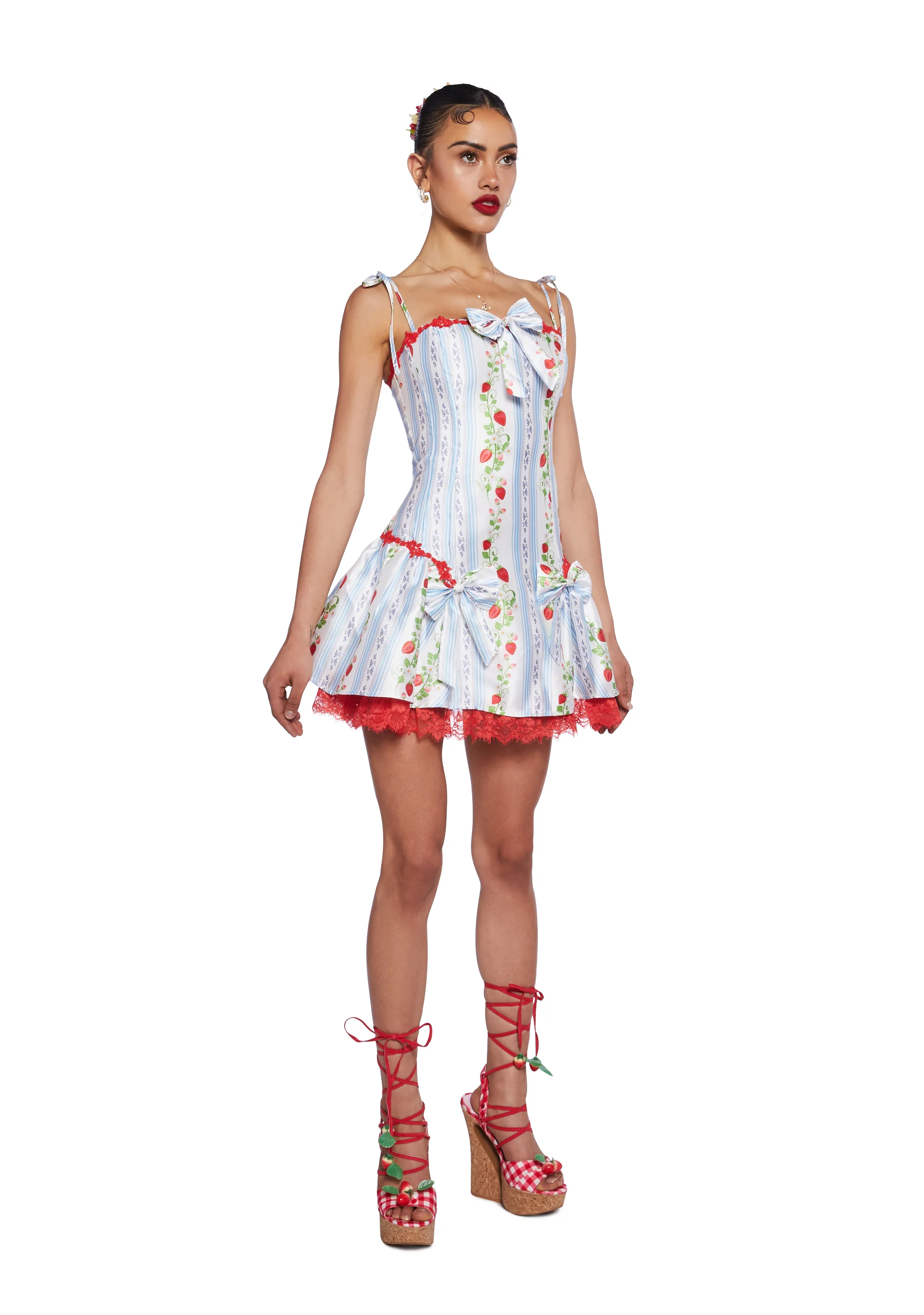 Scandal Sheet Taffeta Dress - Strawberry - Image 2