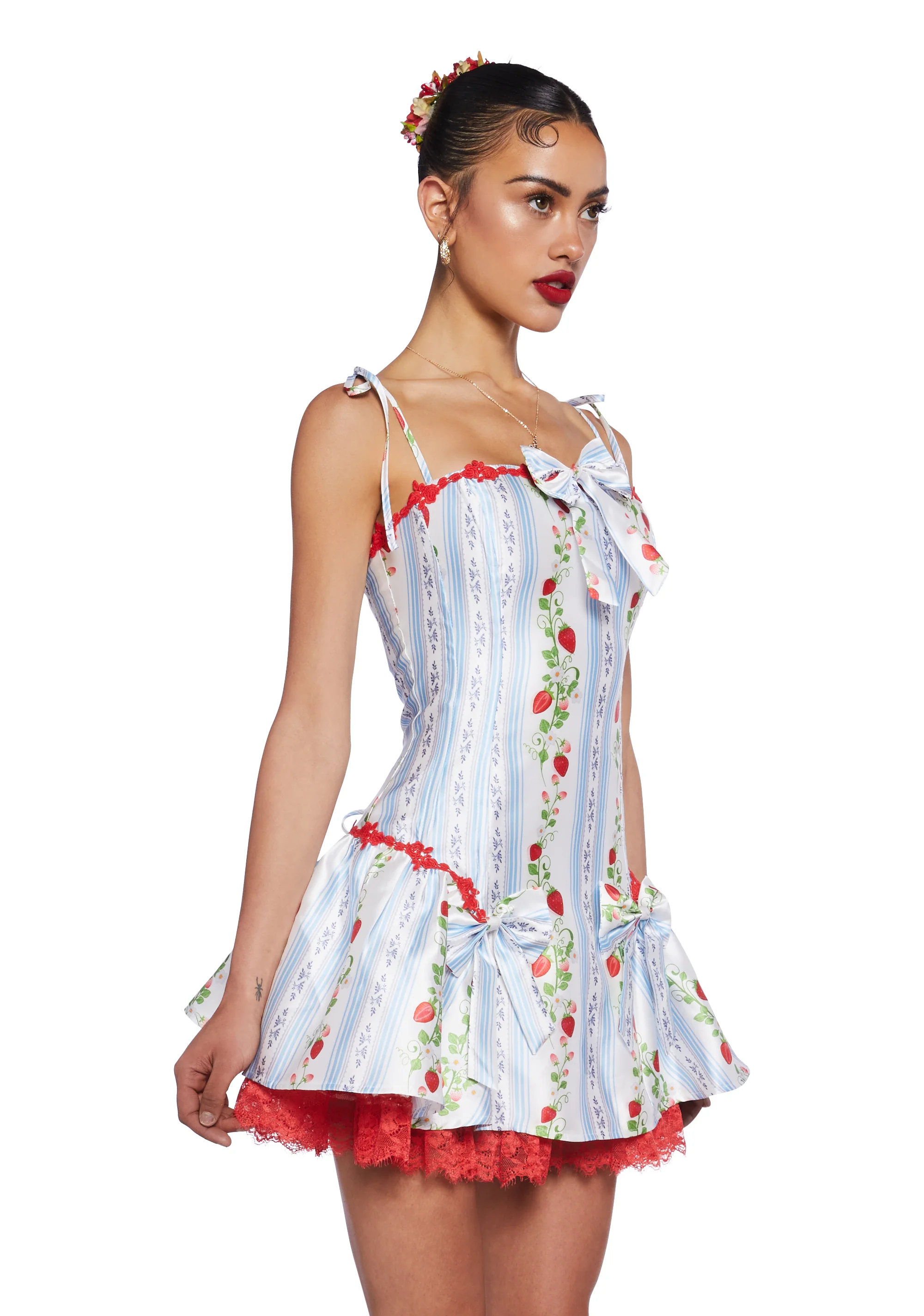 Scandal Sheet Taffeta Dress - Strawberry - Image 3