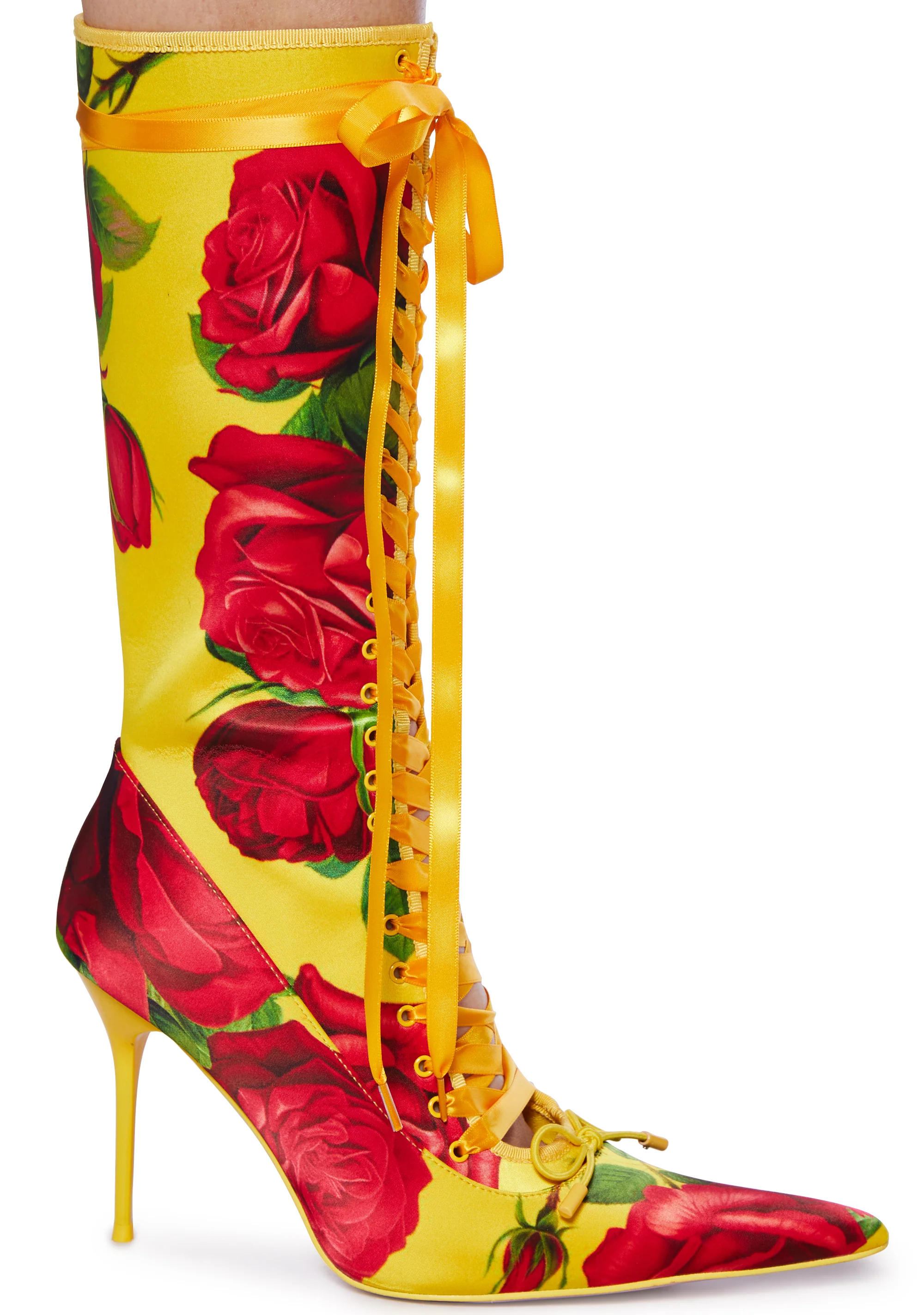 Scandalous Seduction Heeled Boots - Yellow - Image 2