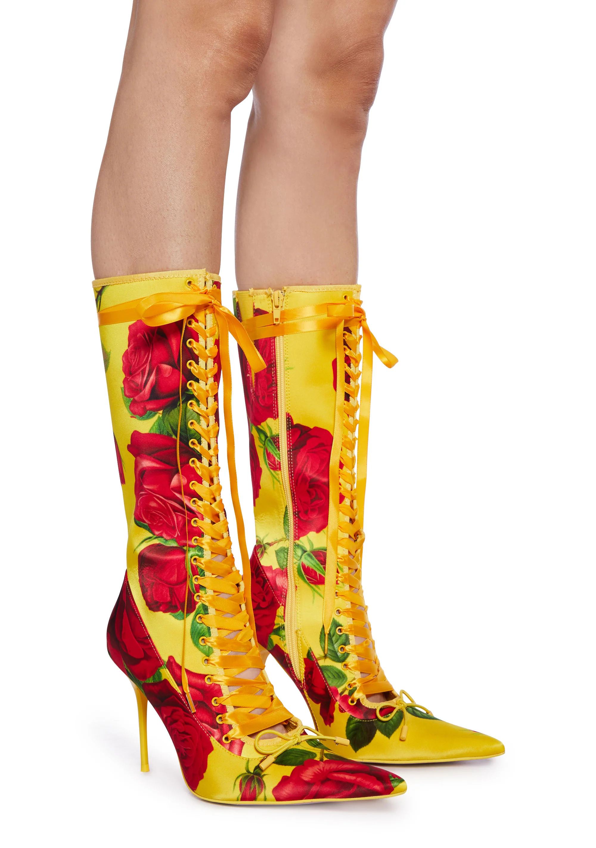 Scandalous Seduction Heeled Boots - Yellow - Image 3