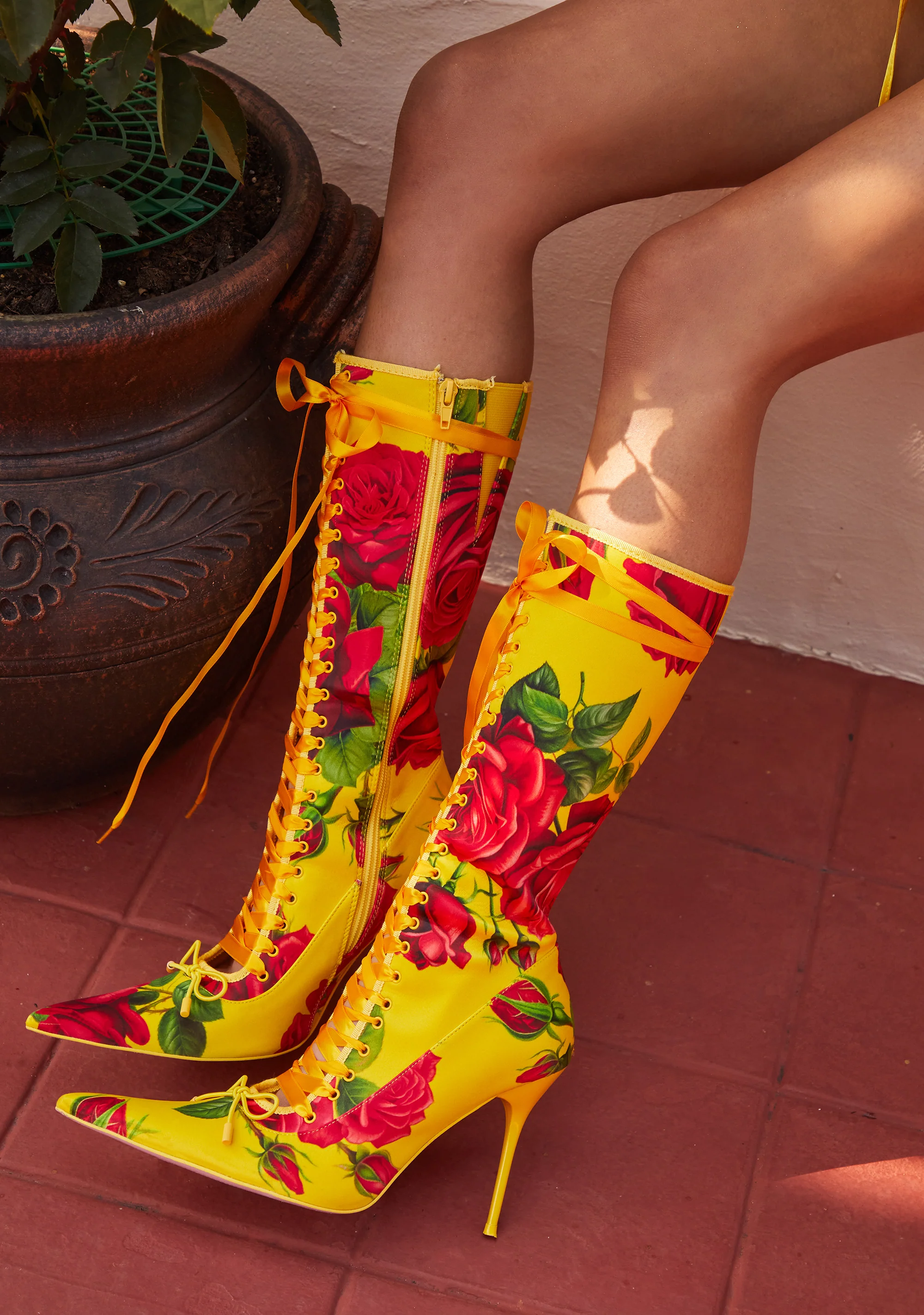 Scandalous Seduction Heeled Boots - Yellow - Image 5