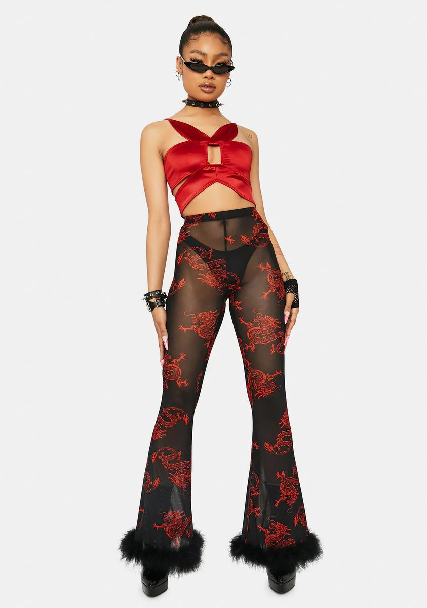 Scarlet Dark Bloom Cutout Crop Top - Image 3