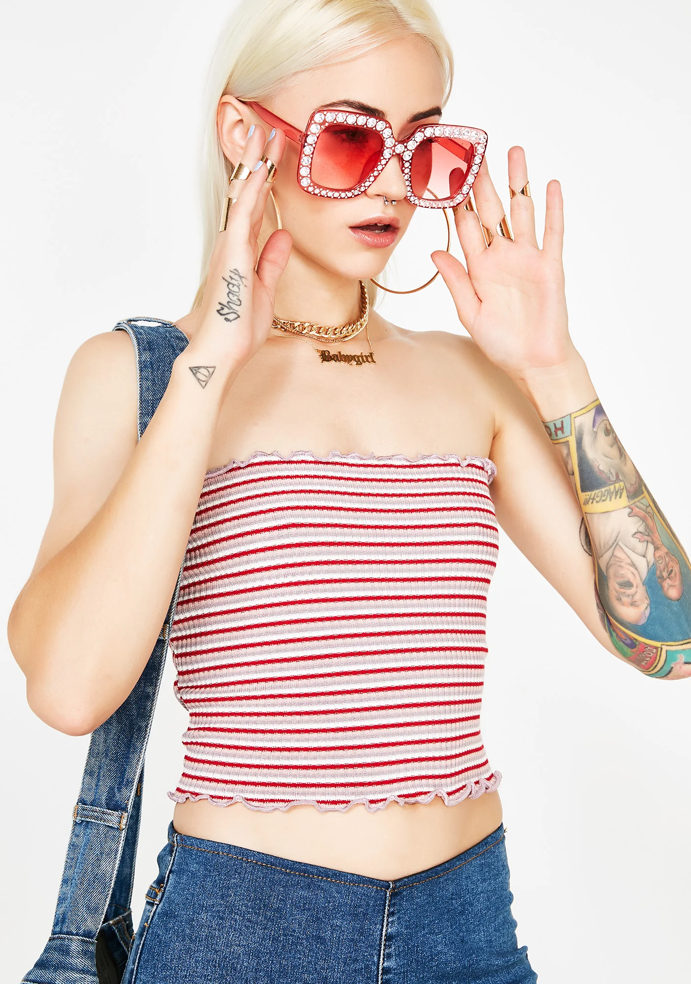 Scarlet Smoking Daisies Tube Top - Image 2