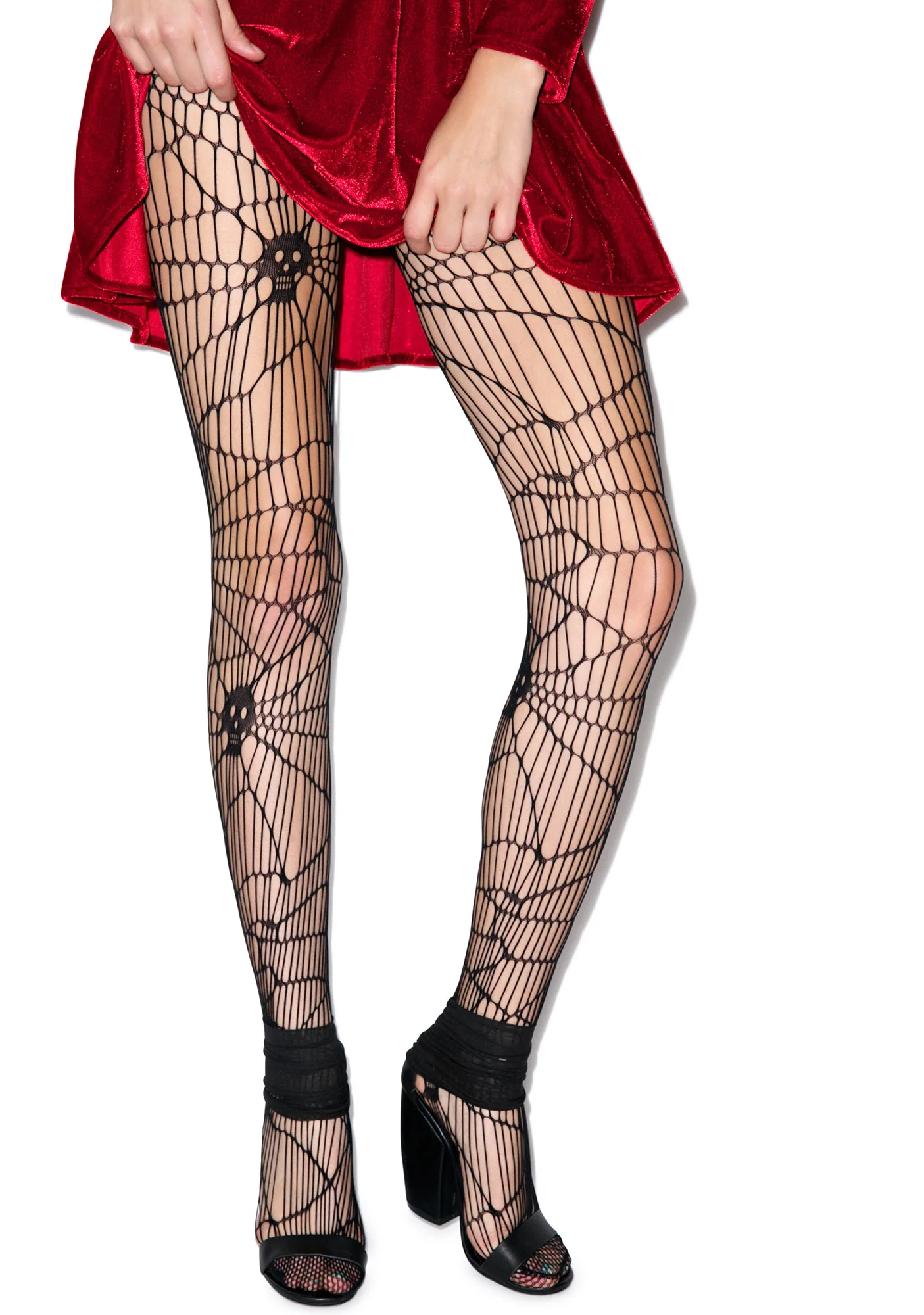 Scary Skull Web Net Pantyhose - Image 4