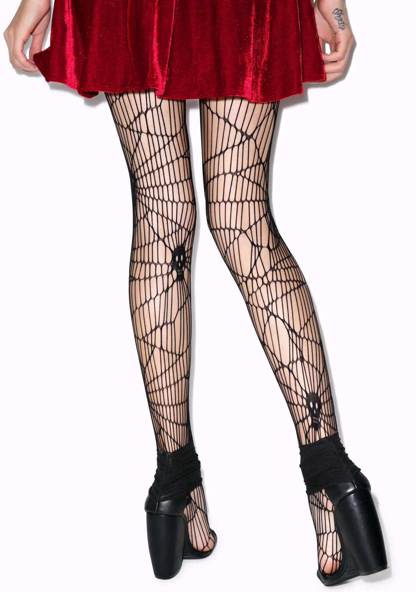 Scary Skull Web Net Pantyhose - Image 5