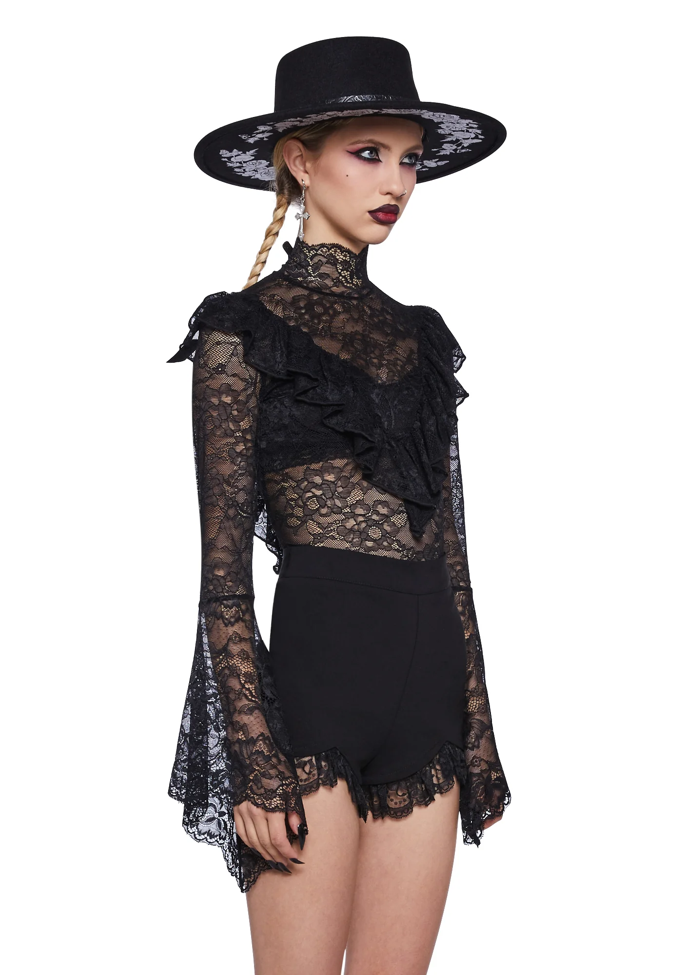 Sealing Spell Lace Blouse - Black - Image 3