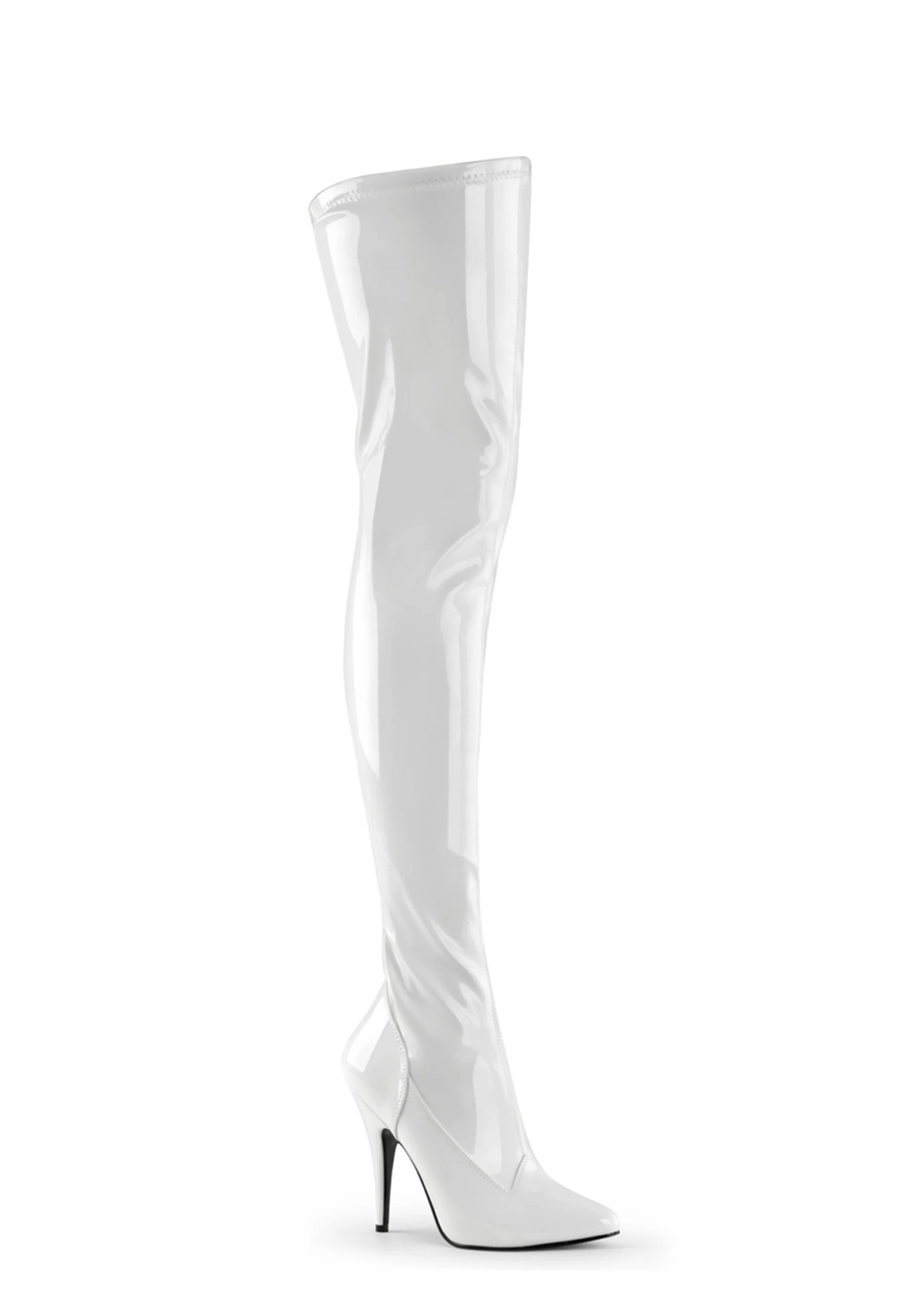 Seduce-3000 Thigh High Boots-White - Image 5