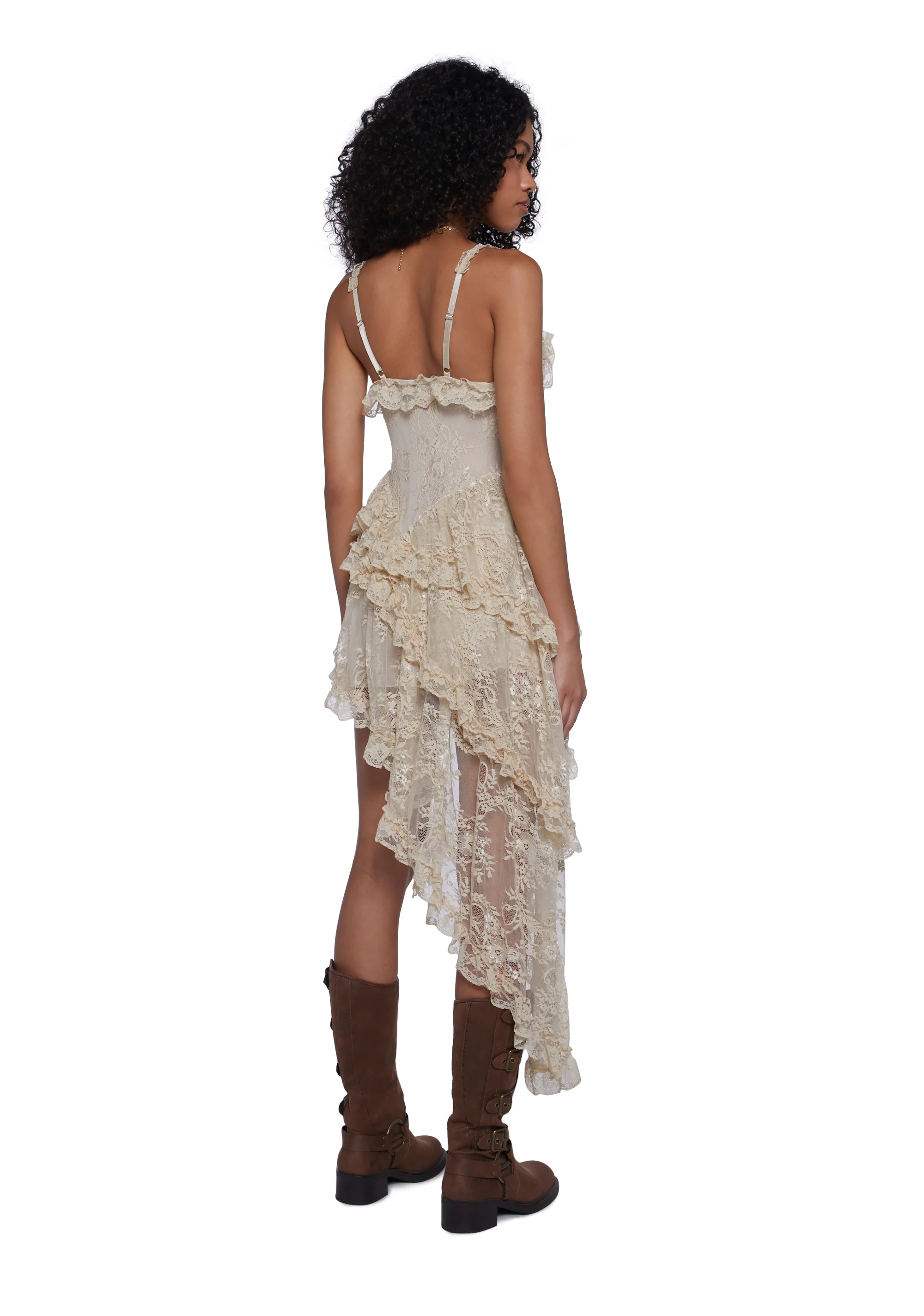 Seductive Silence Midi Dress - Champagne - Image 4