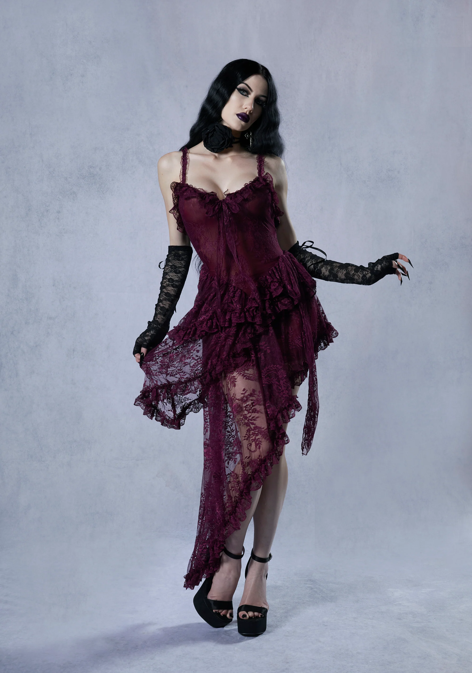 Seductive Silence Midi Dress - Dark Red - Image 6