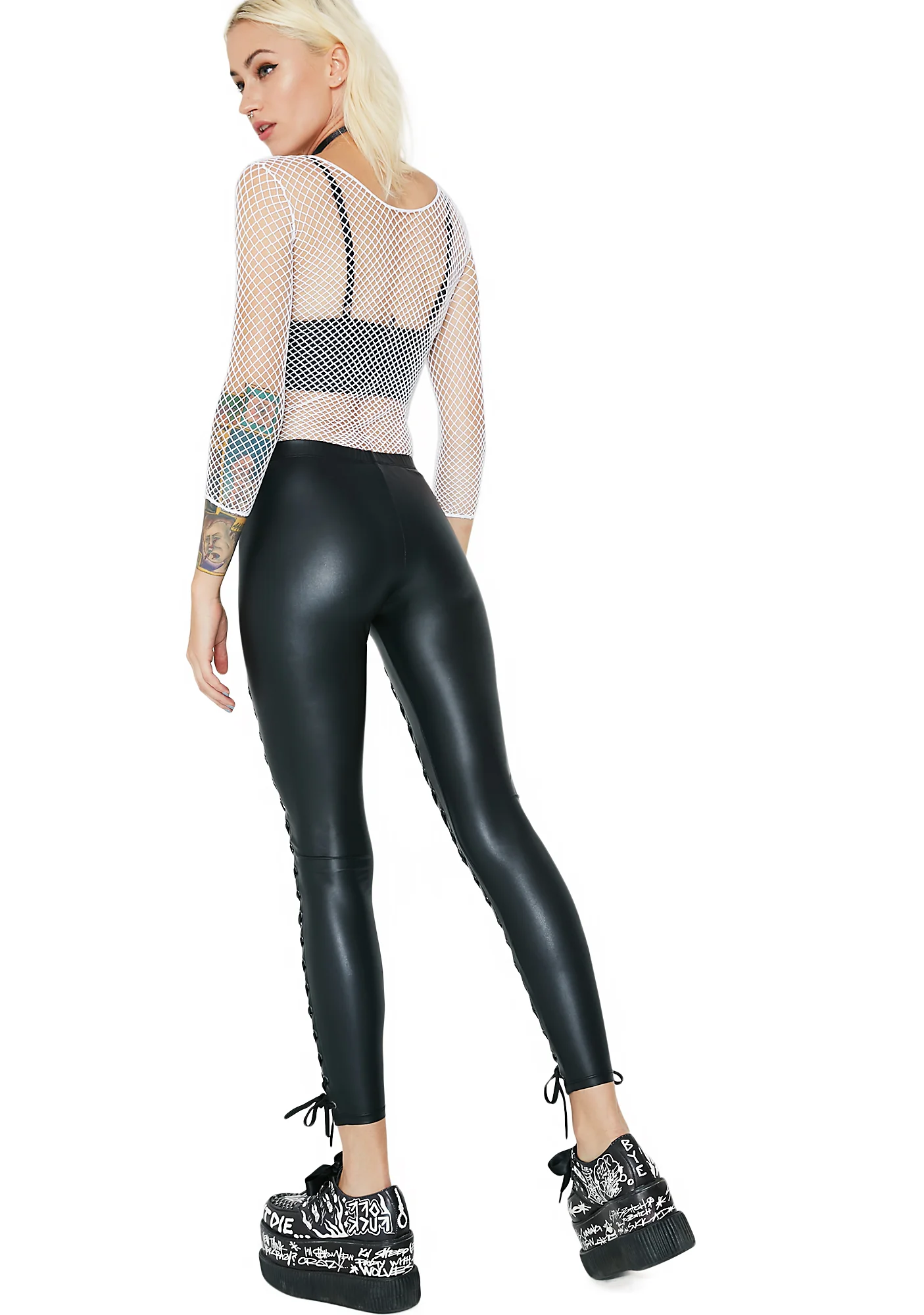 Seeing Double Lace-Up Leggings - Image 4