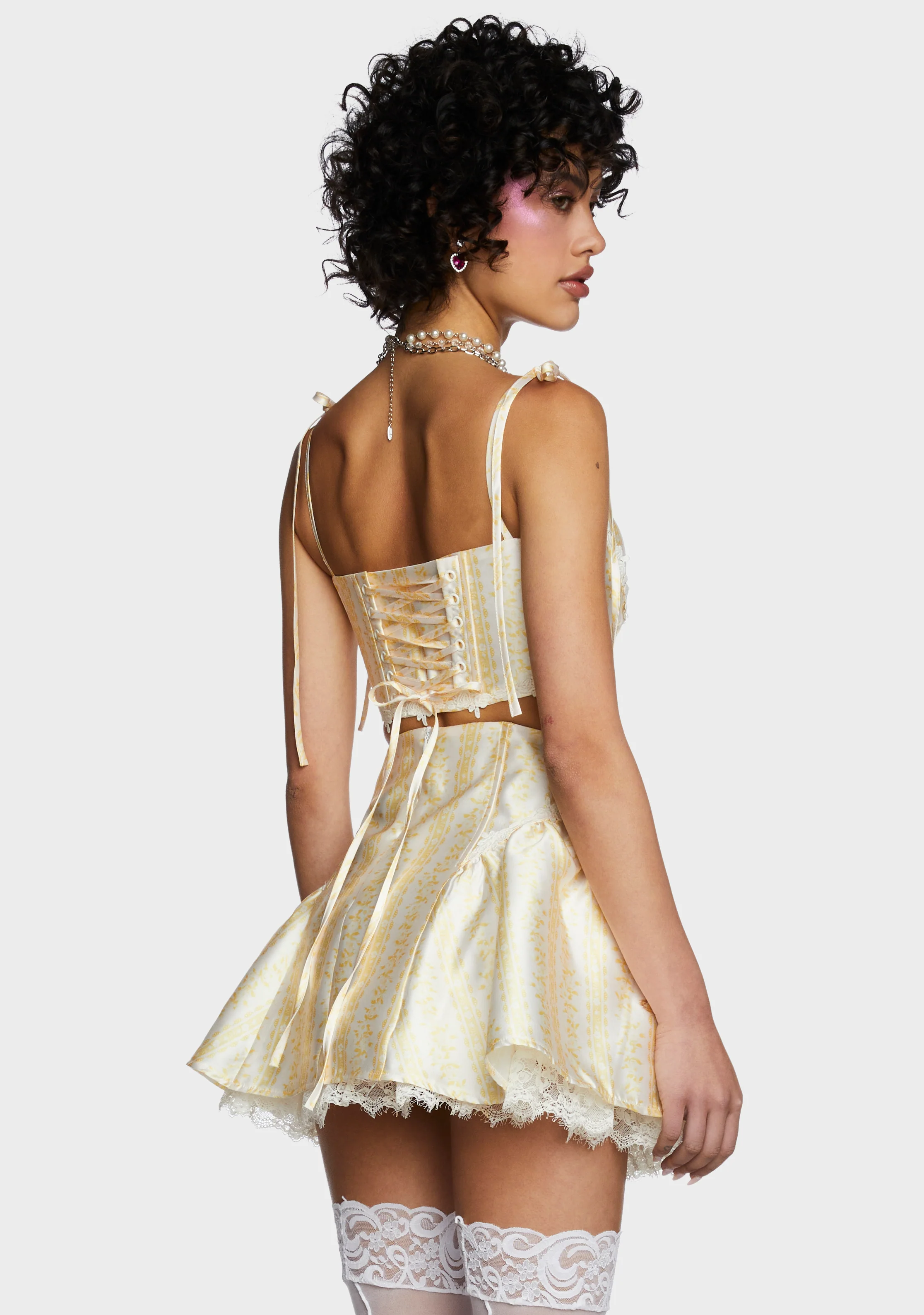 Scandal Sheet Bustier Top - Yellow - Image 4