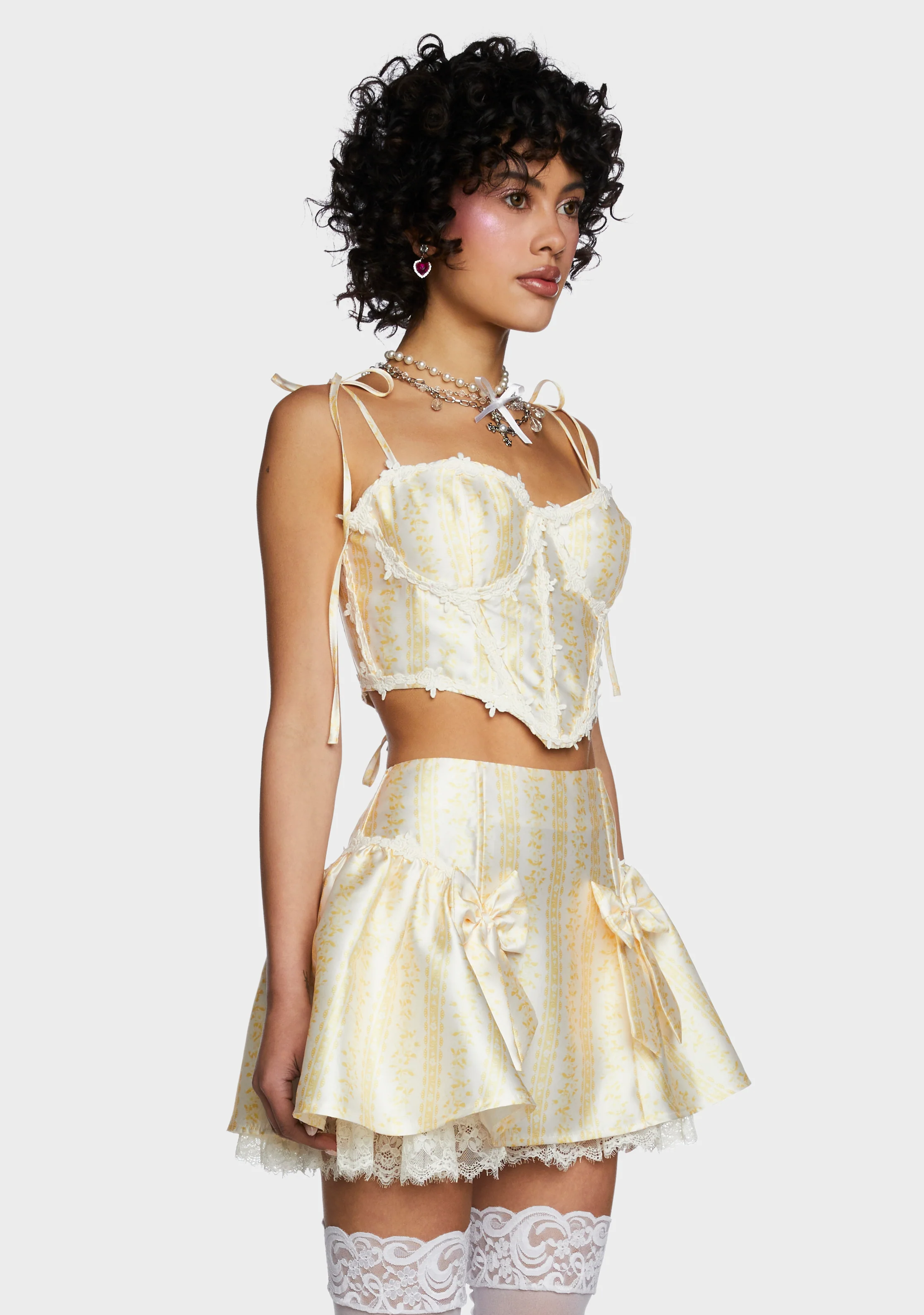 Scandal Sheet Bustier Top - Yellow - Image 5