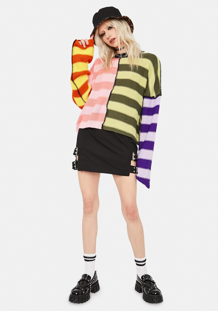 Sensory Striped Knit Sweater - Image 3