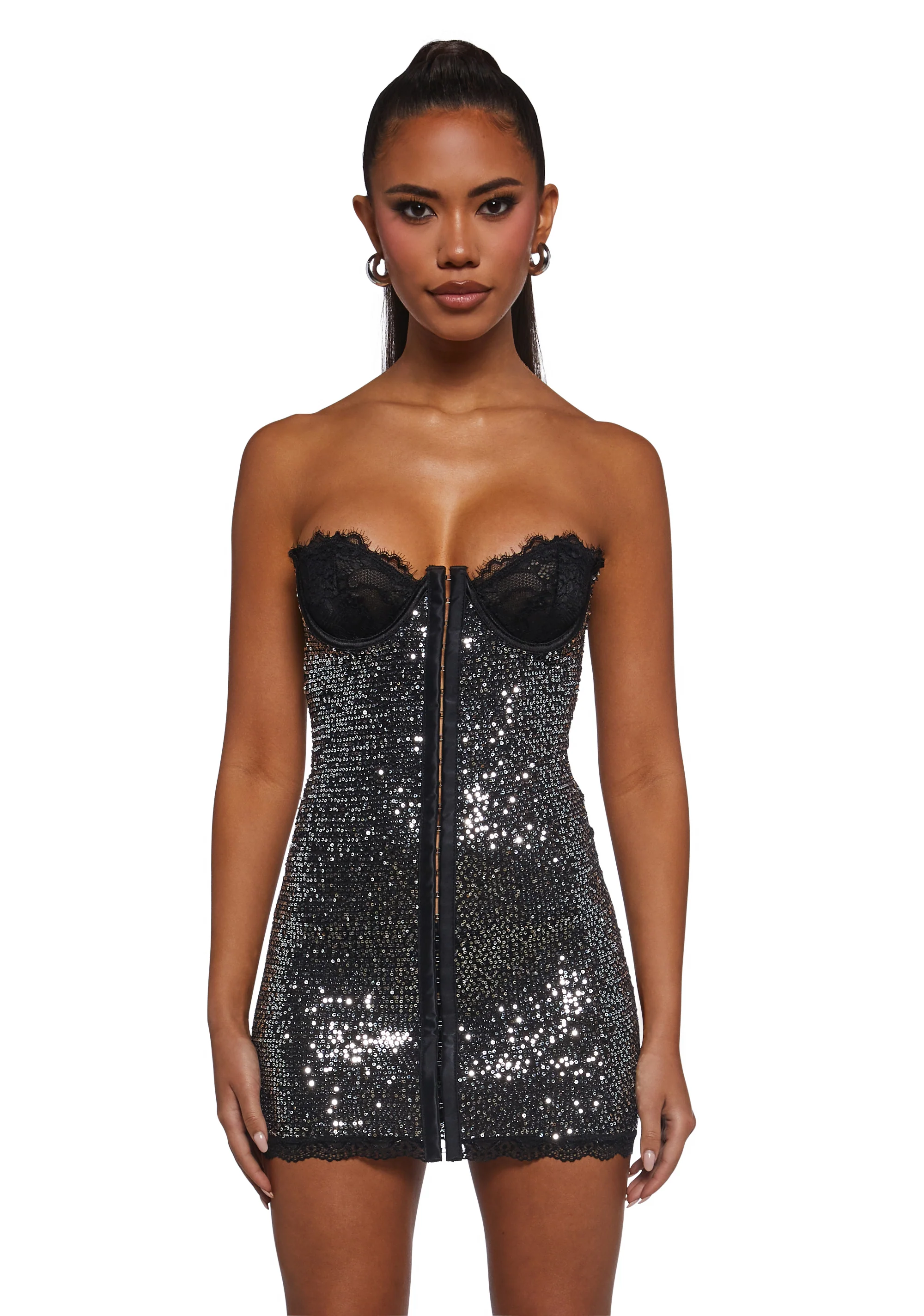 Captivating Gazes Slip Dress - Sequin - Image 6