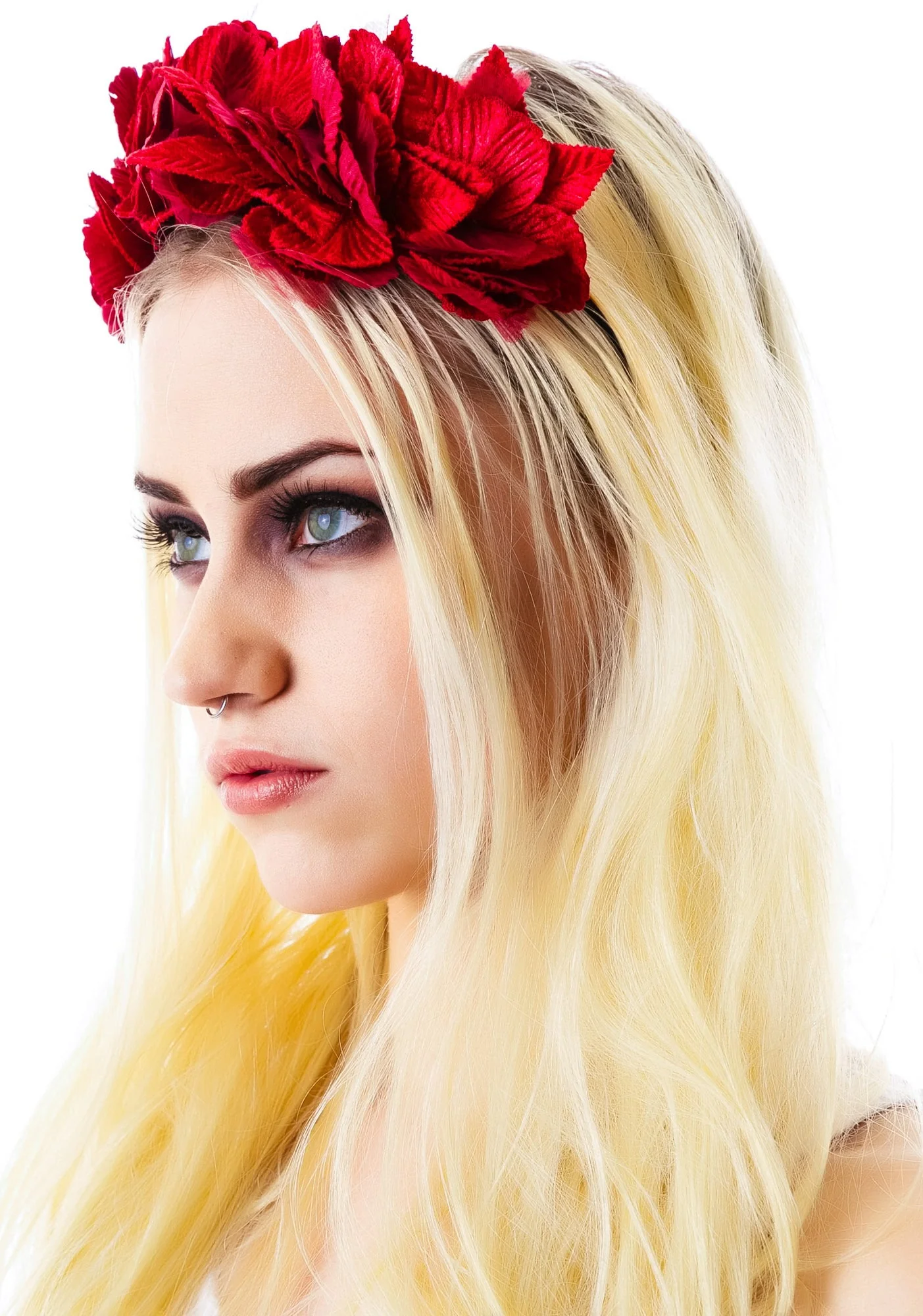 Serena Velvet Noir Crown - Red - Image 8