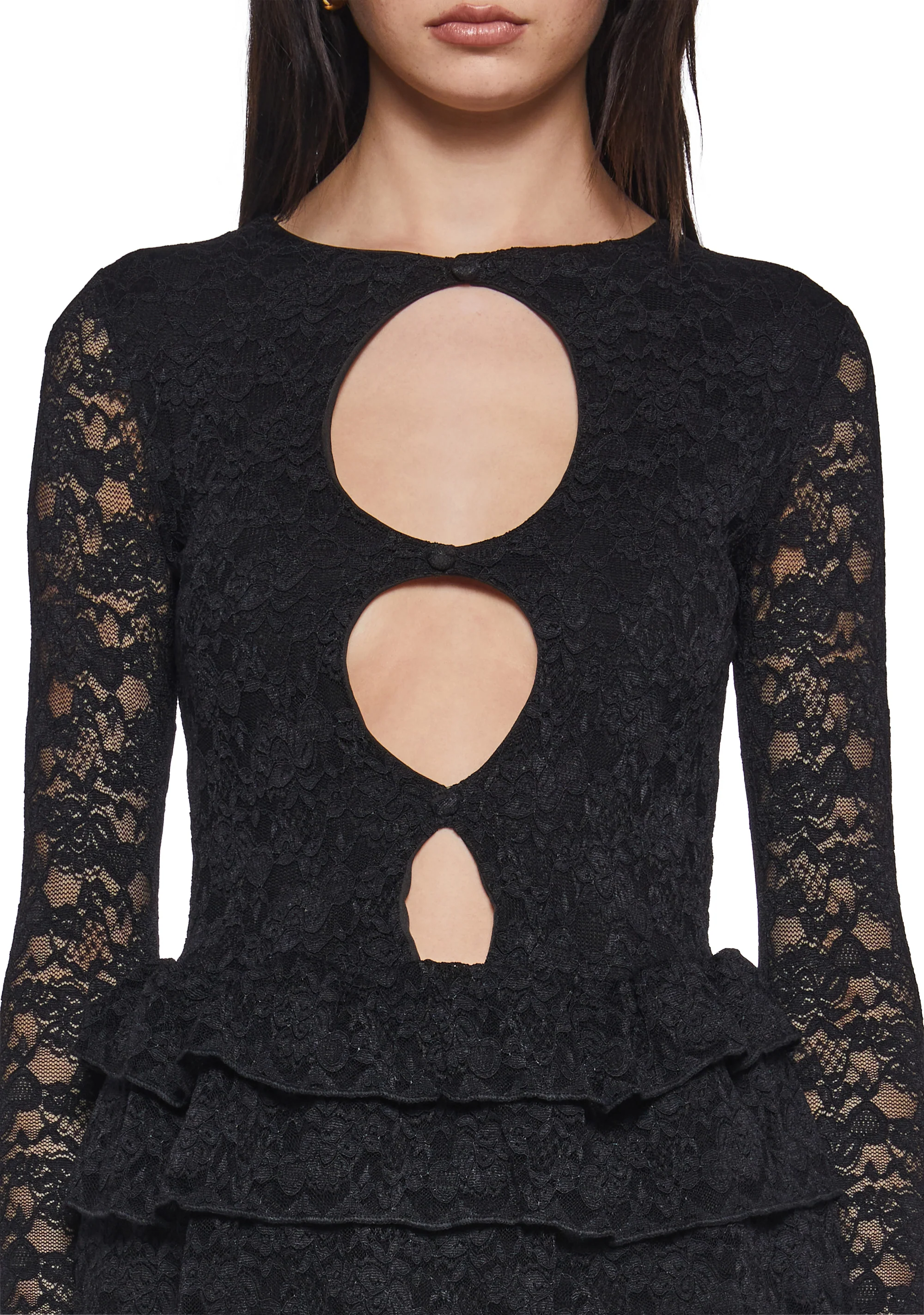 Beauty Demands Lace Tunic - Black - Image 5