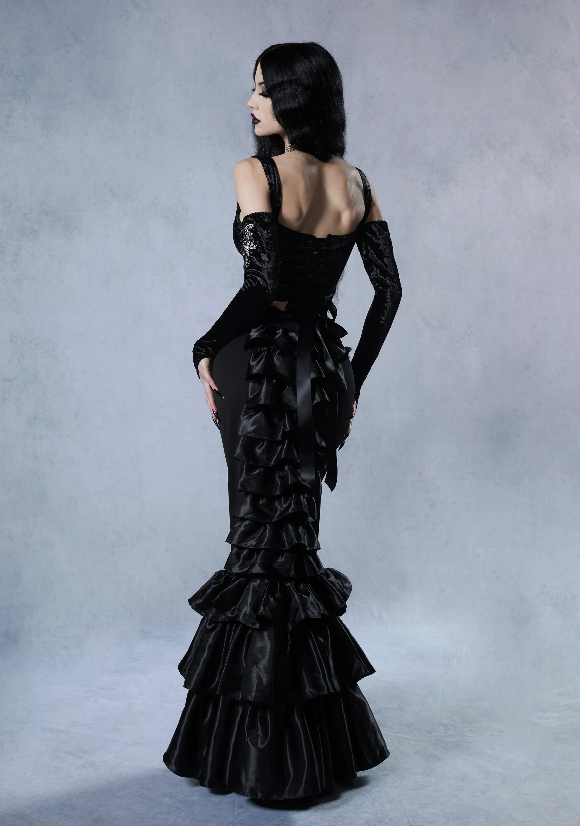 Shadowed Grandeur Bustle Maxi Skirt - Image 2