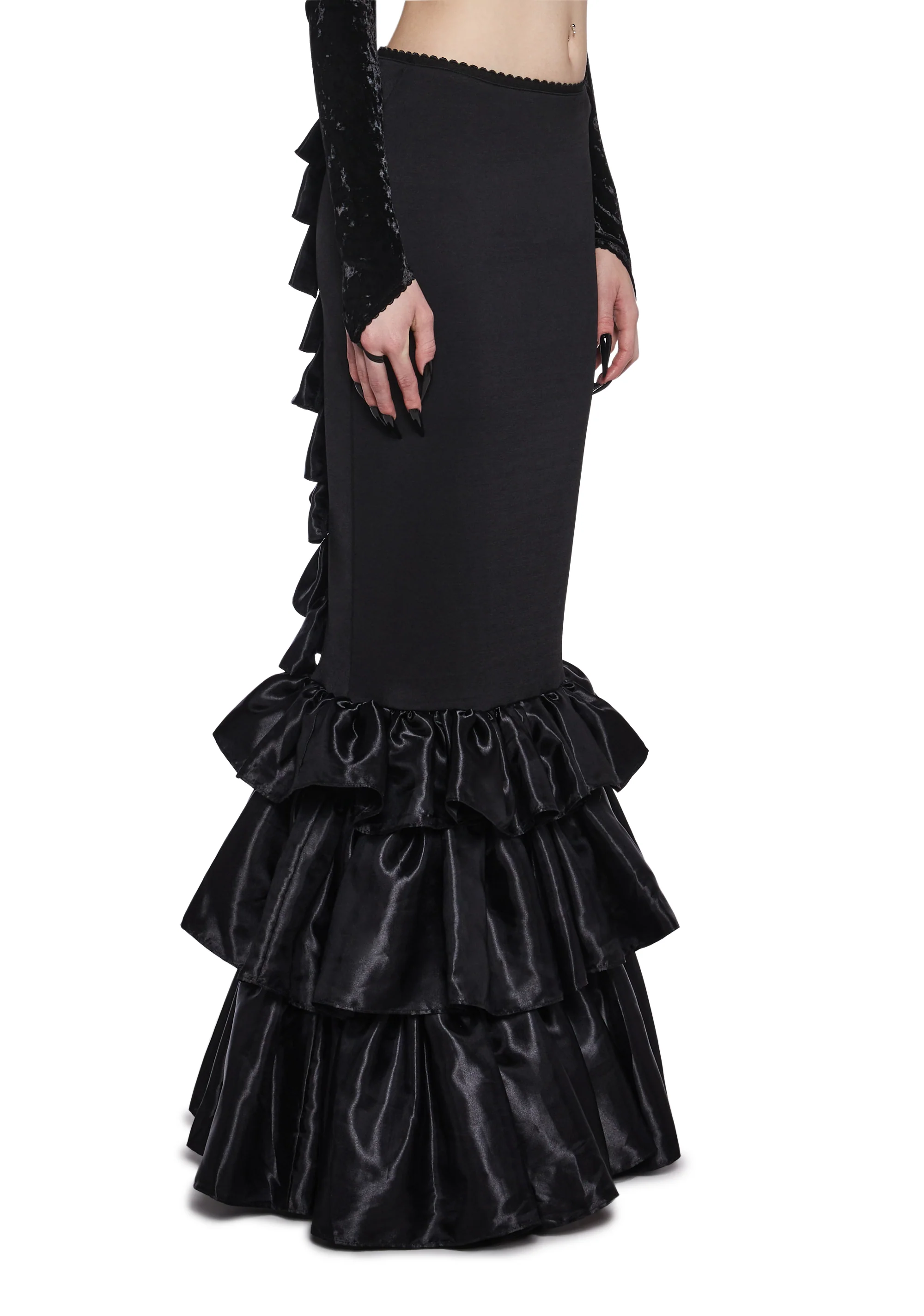 Shadowed Grandeur Bustle Maxi Skirt - Image 3