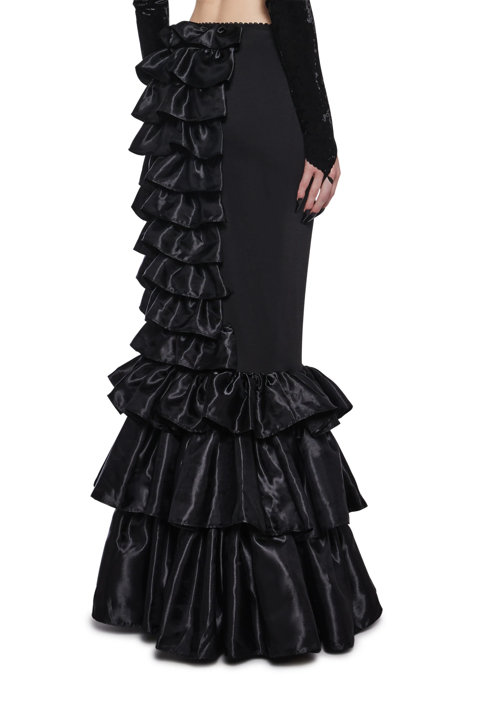 Shadowed Grandeur Bustle Maxi Skirt - Image 4
