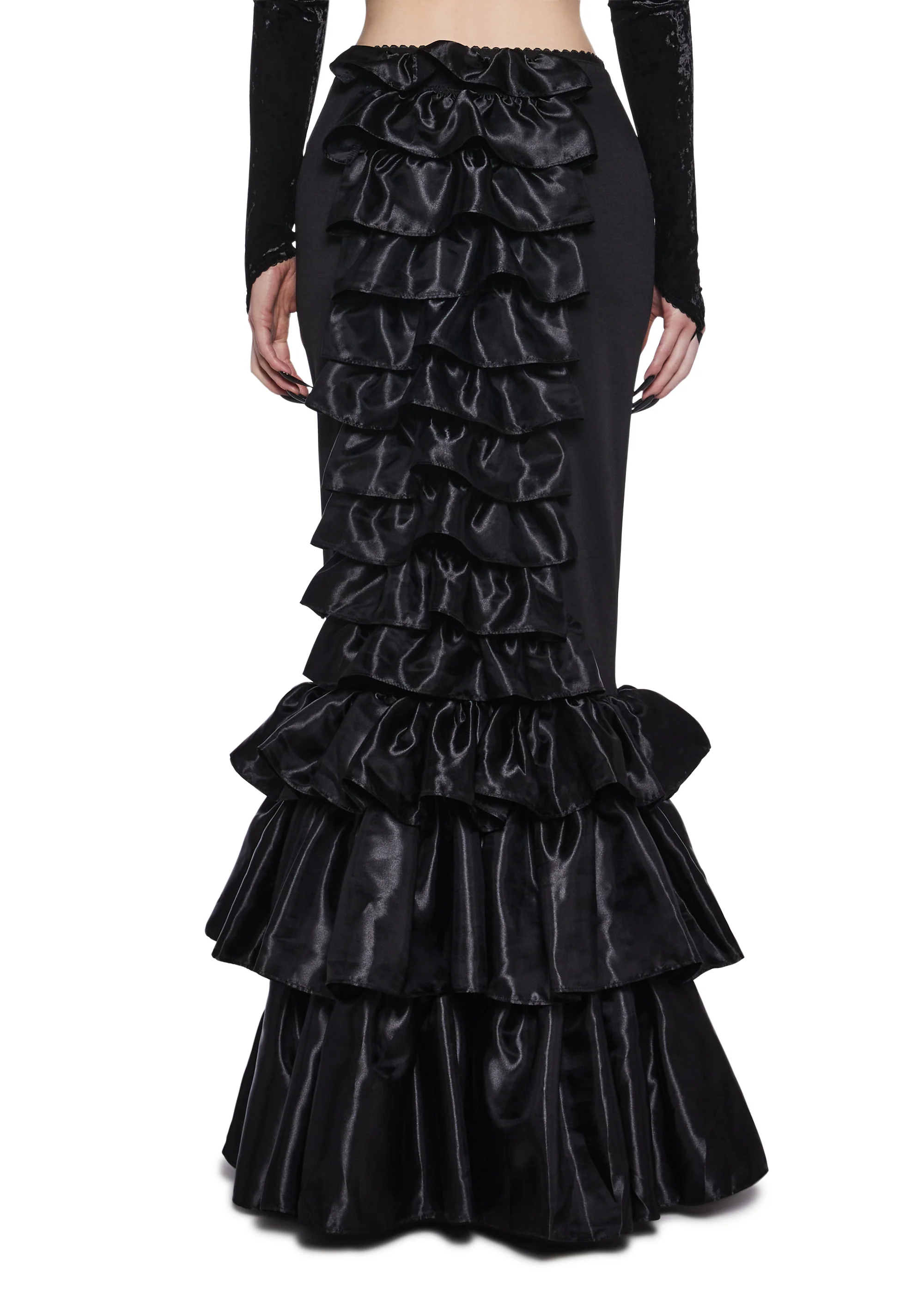 Shadowed Grandeur Bustle Maxi Skirt - Image 5