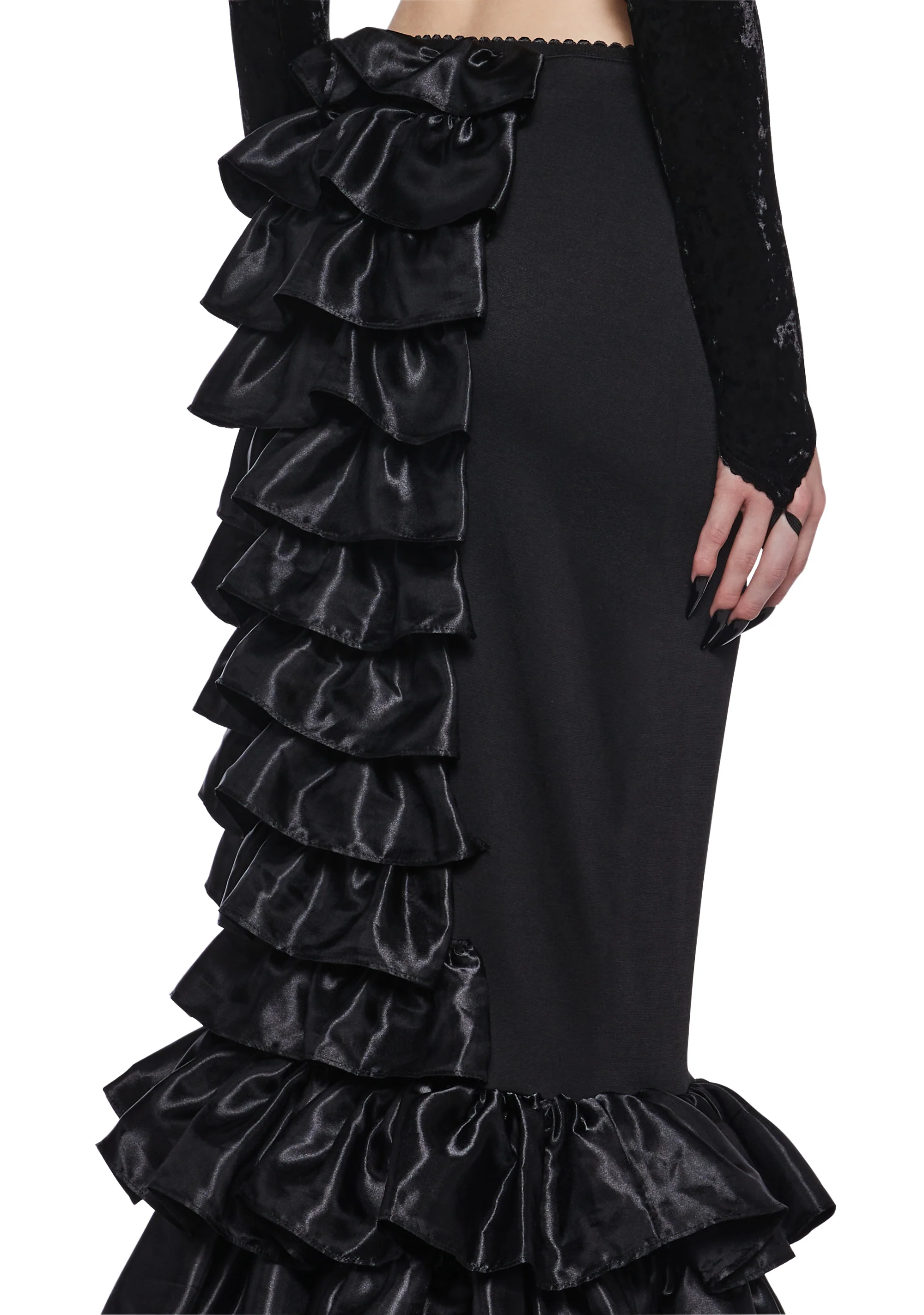 Shadowed Grandeur Bustle Maxi Skirt - Image 6