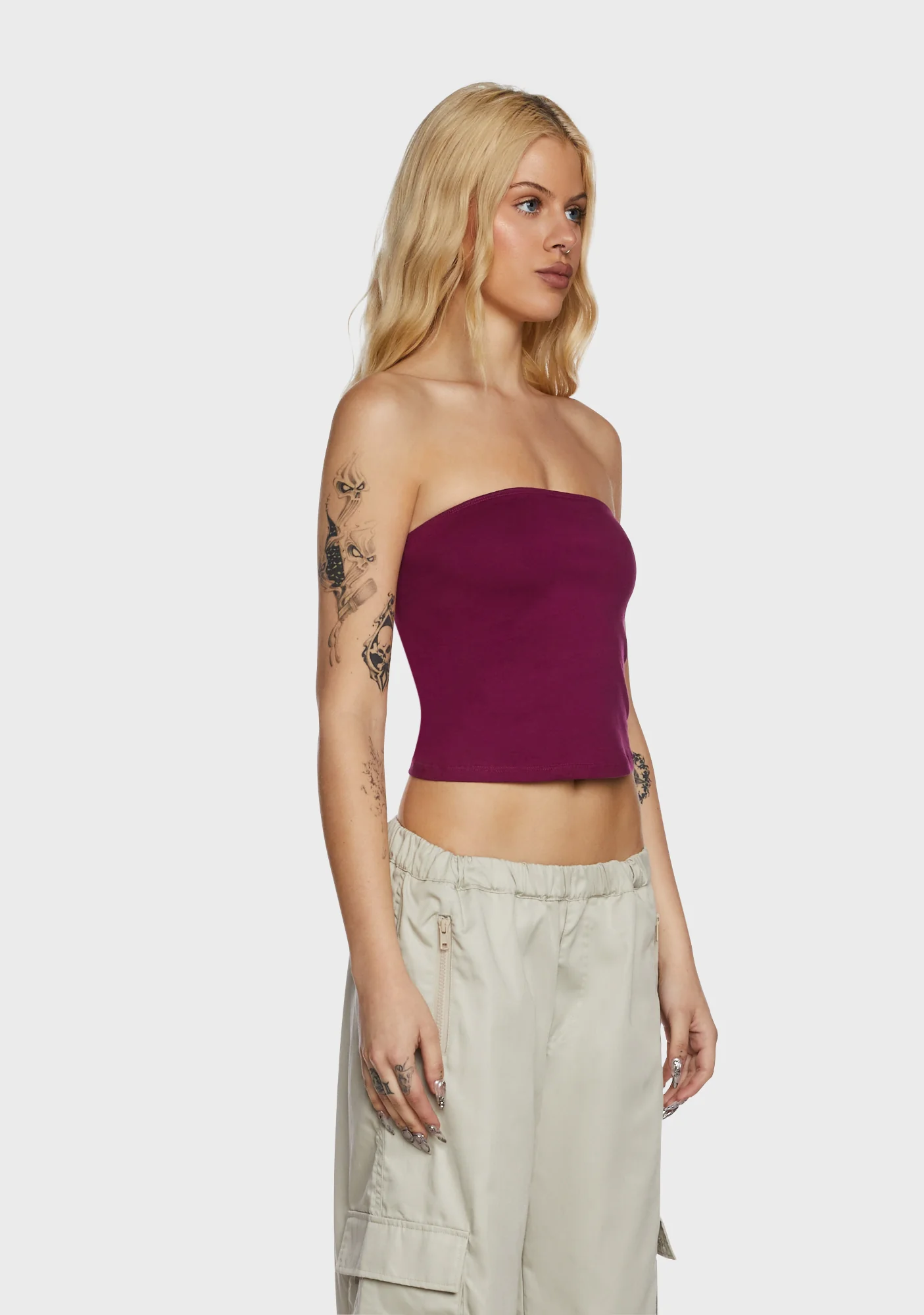 Shae Bandeau Top - Dark Pink - Image 3