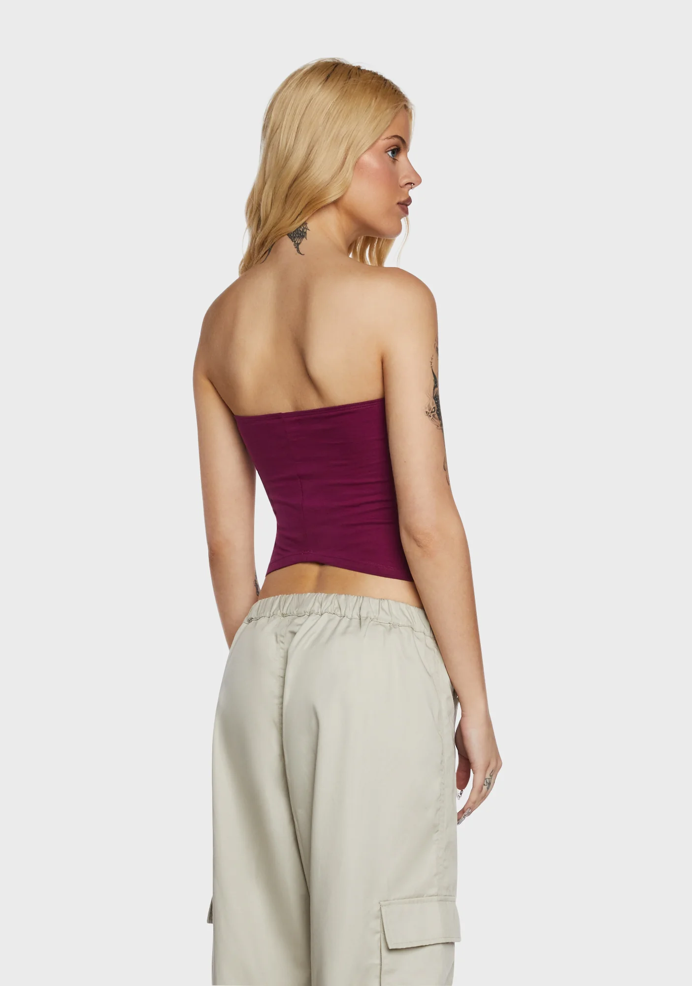 Shae Bandeau Top - Dark Pink - Image 4