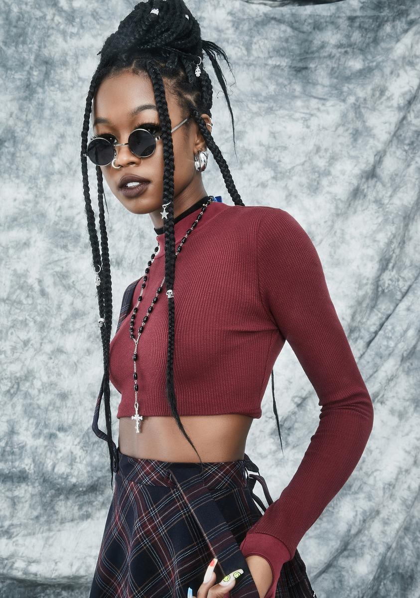 She Won't Burn Long Sleeve Crop Top - Image 2