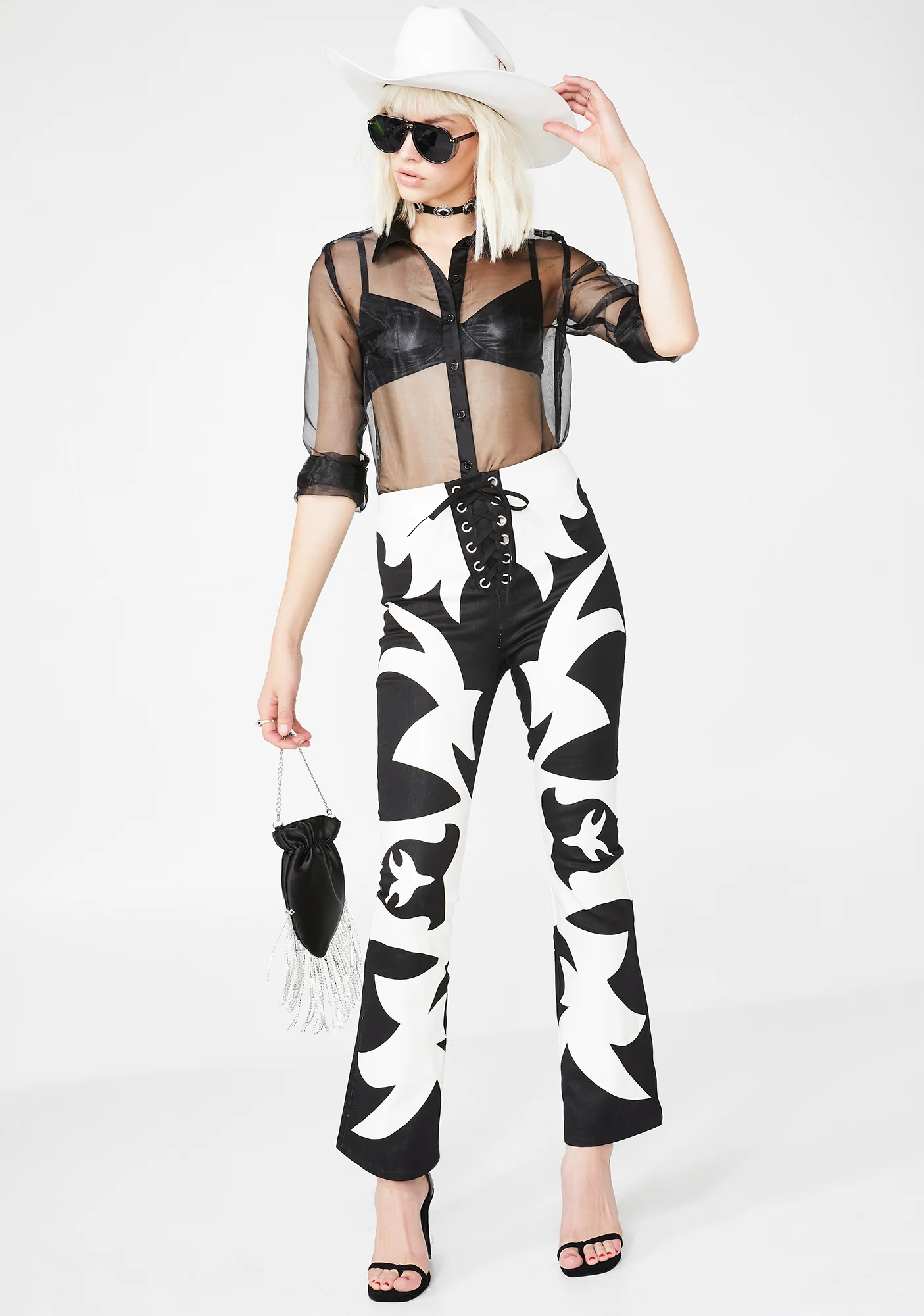 Sheer Fantasy Button-Up Top - Image 3
